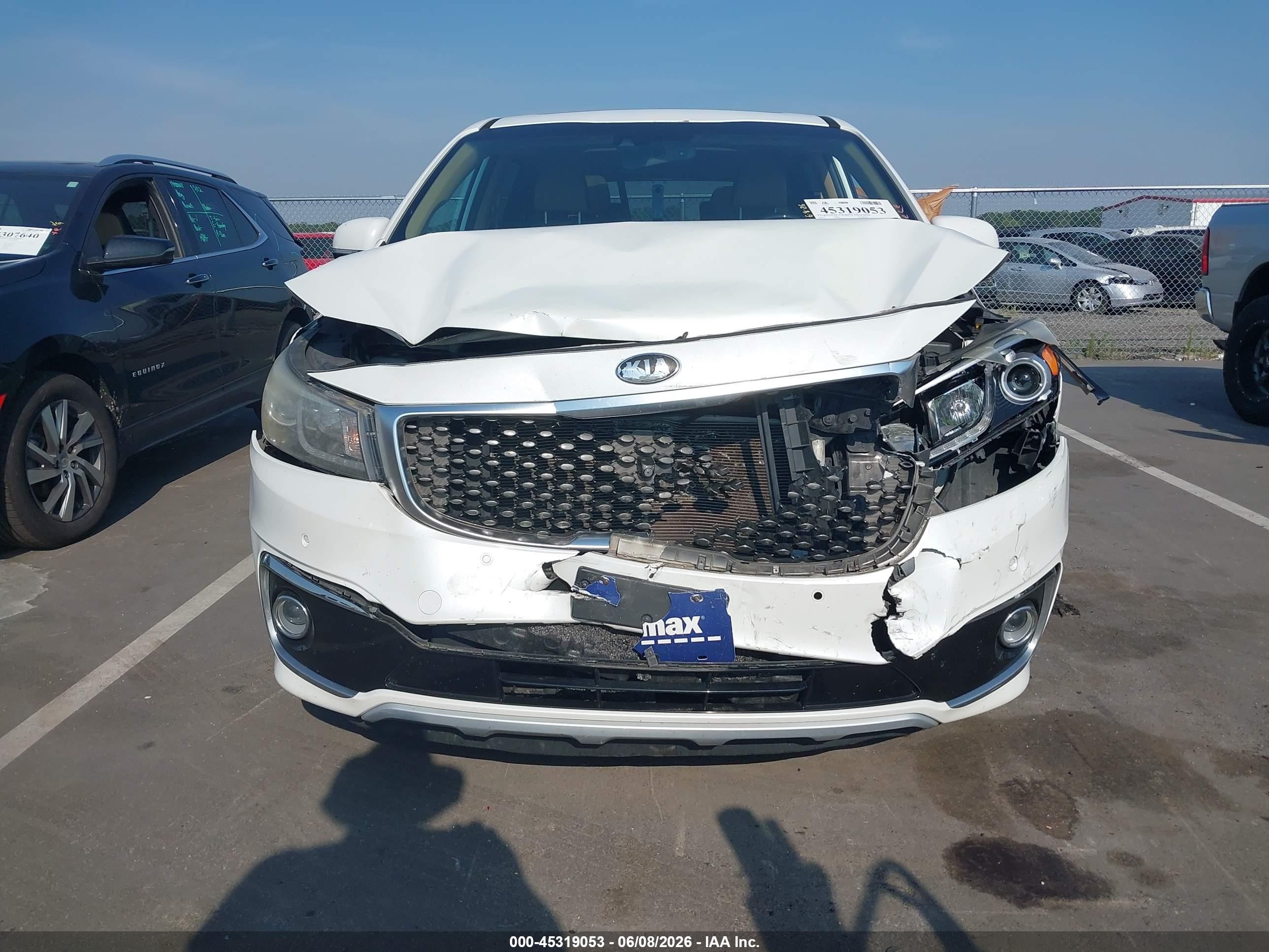 2015 Kia Sedona Sx Luxury White vin: KNDME5C16F6029187