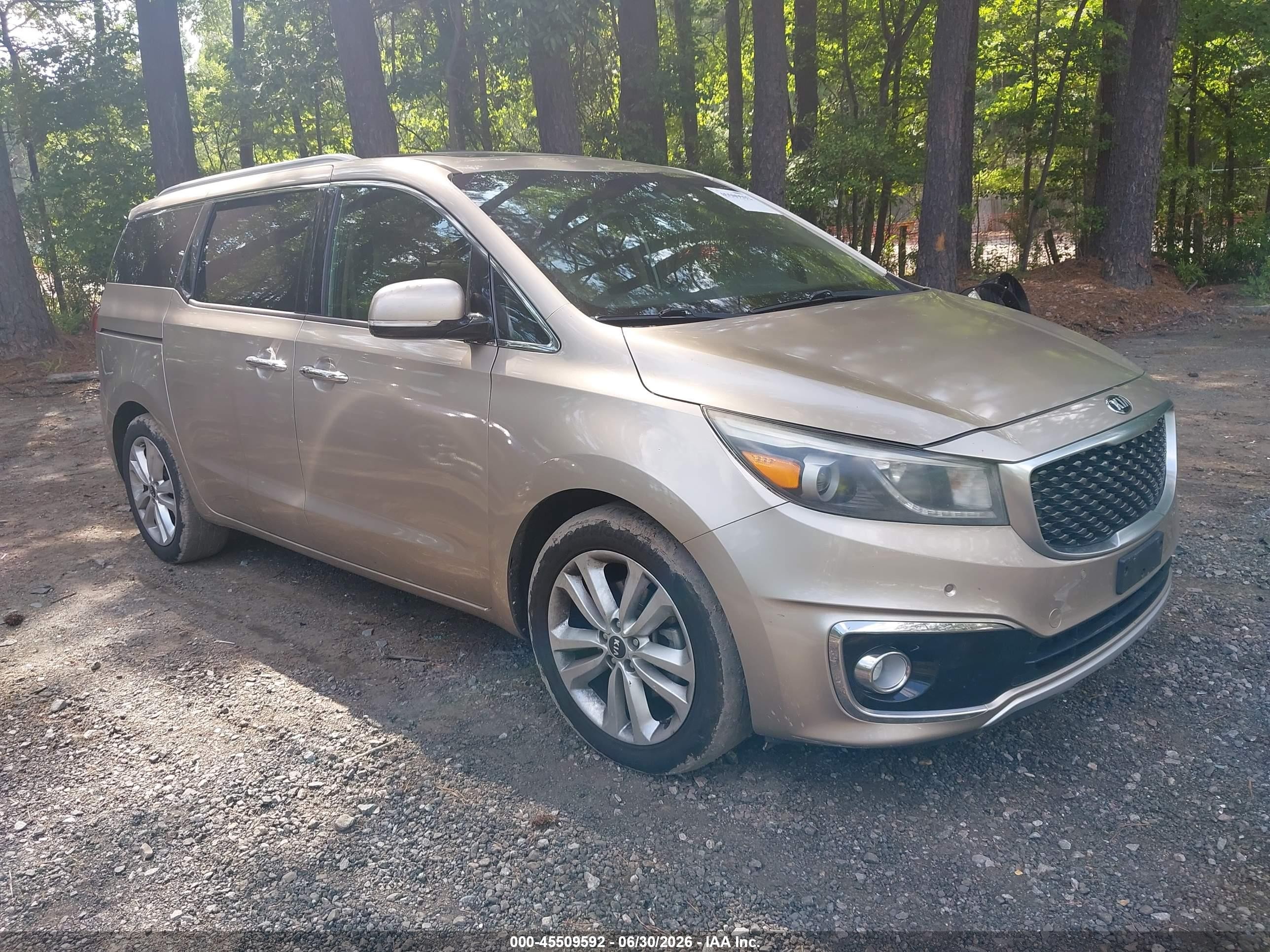 2015 Kia Sedona Sx Luxury Gold vin: KNDME5C16F6031585
