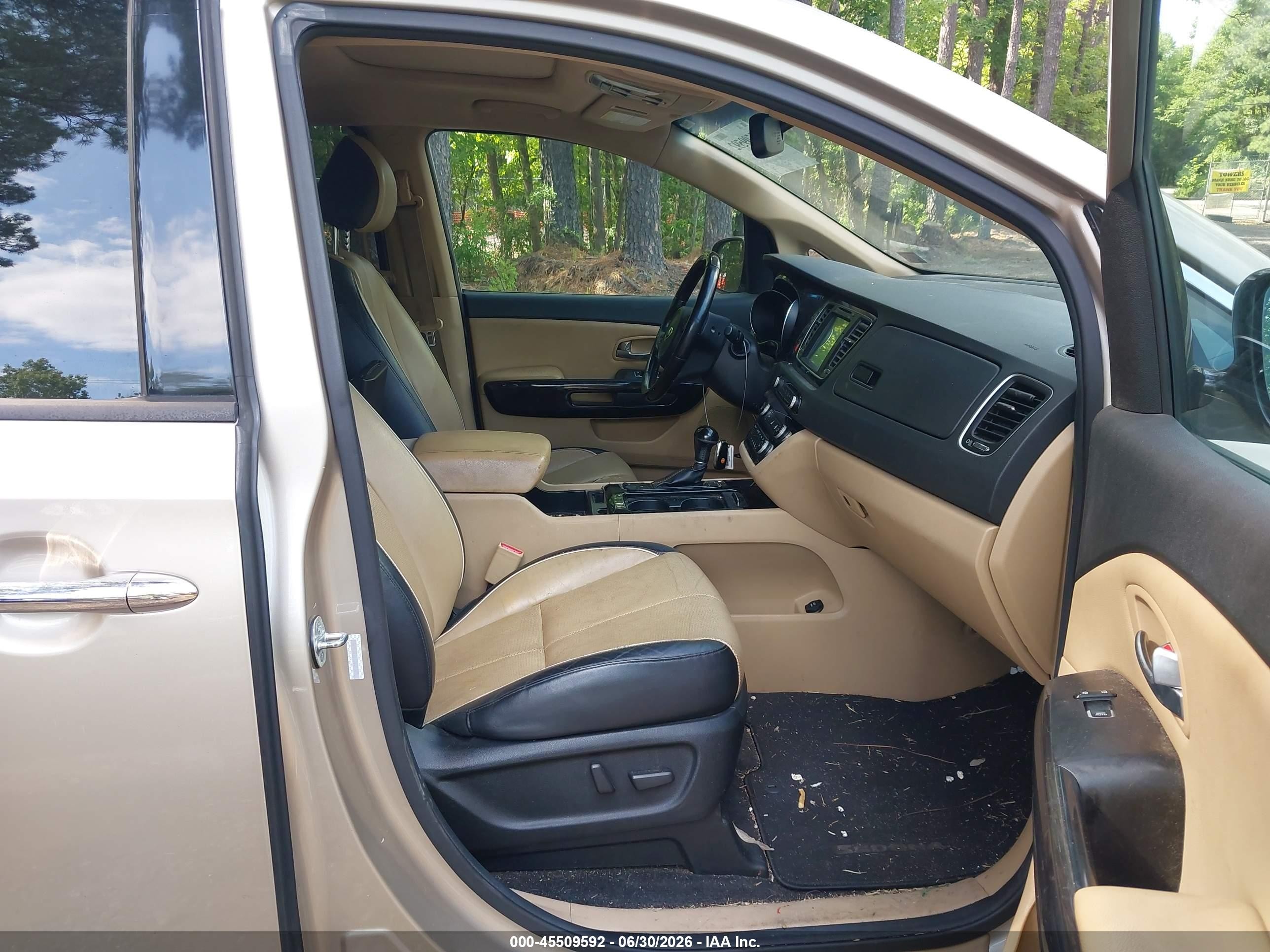 2015 Kia Sedona Sx Luxury Gold vin: KNDME5C16F6031585