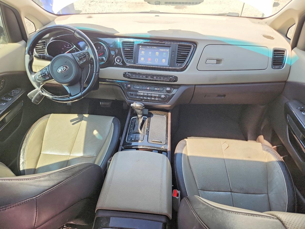 2015 Kia Sedona Sxl White vin: KNDME5C17F6033474