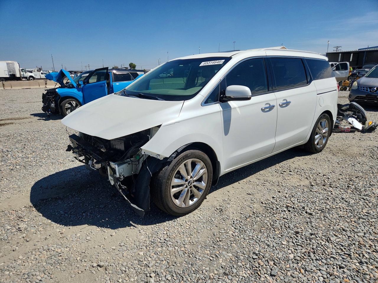 2015 Kia Sedona Sxl White vin: KNDME5C17F6033474