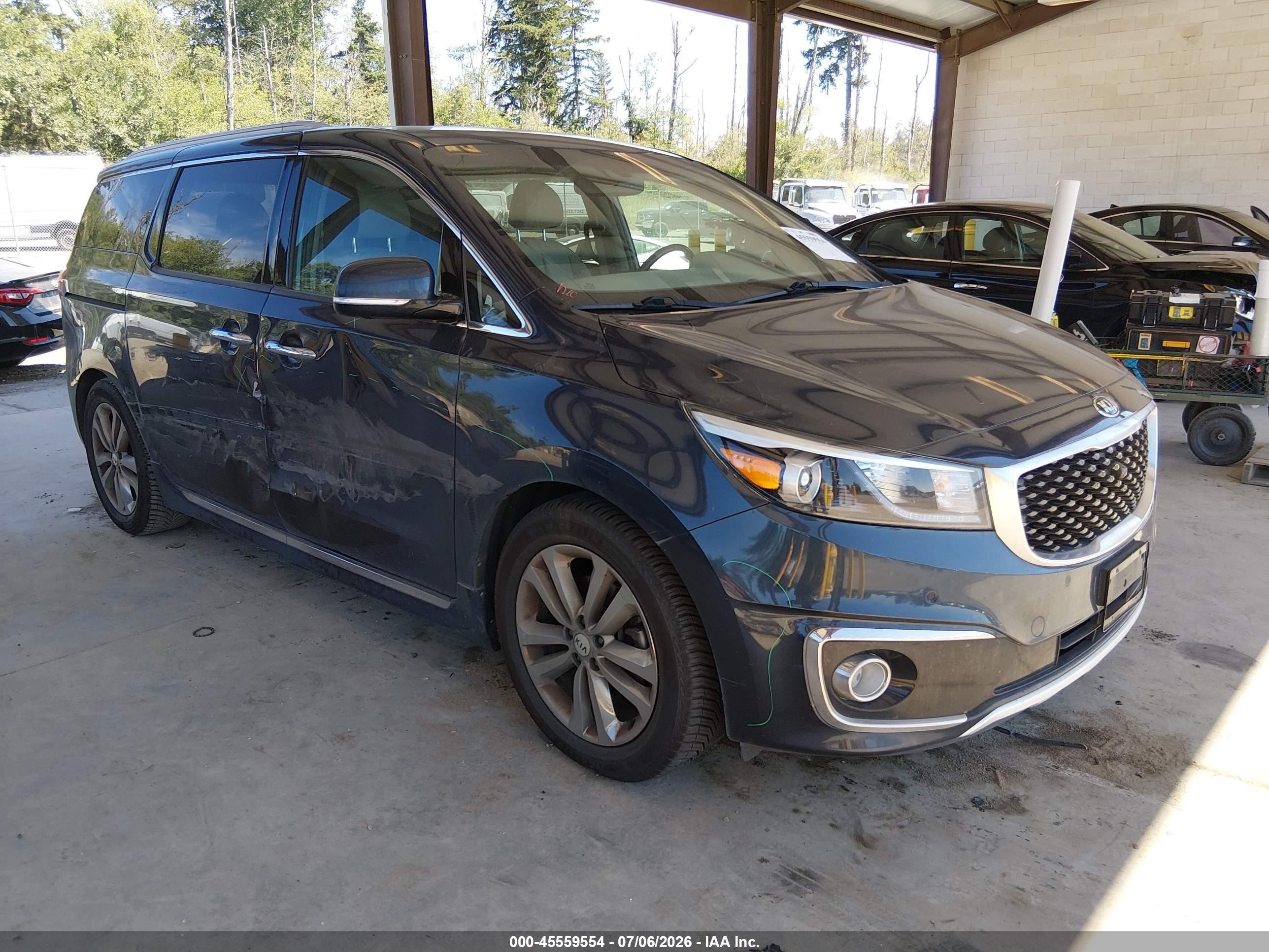 2016 Kia Sedona Sx Luxury Blue vin: KNDME5C17G6117294
