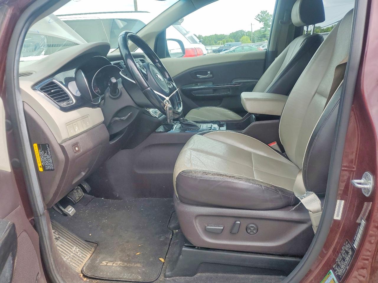 2015 Kia Sedona Sxl Burgundy vin: KNDME5C1XF6030231