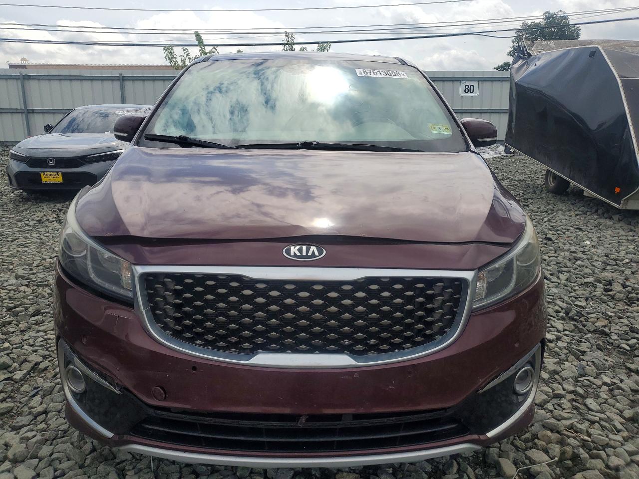 2015 Kia Sedona Sxl Burgundy vin: KNDME5C1XF6030231