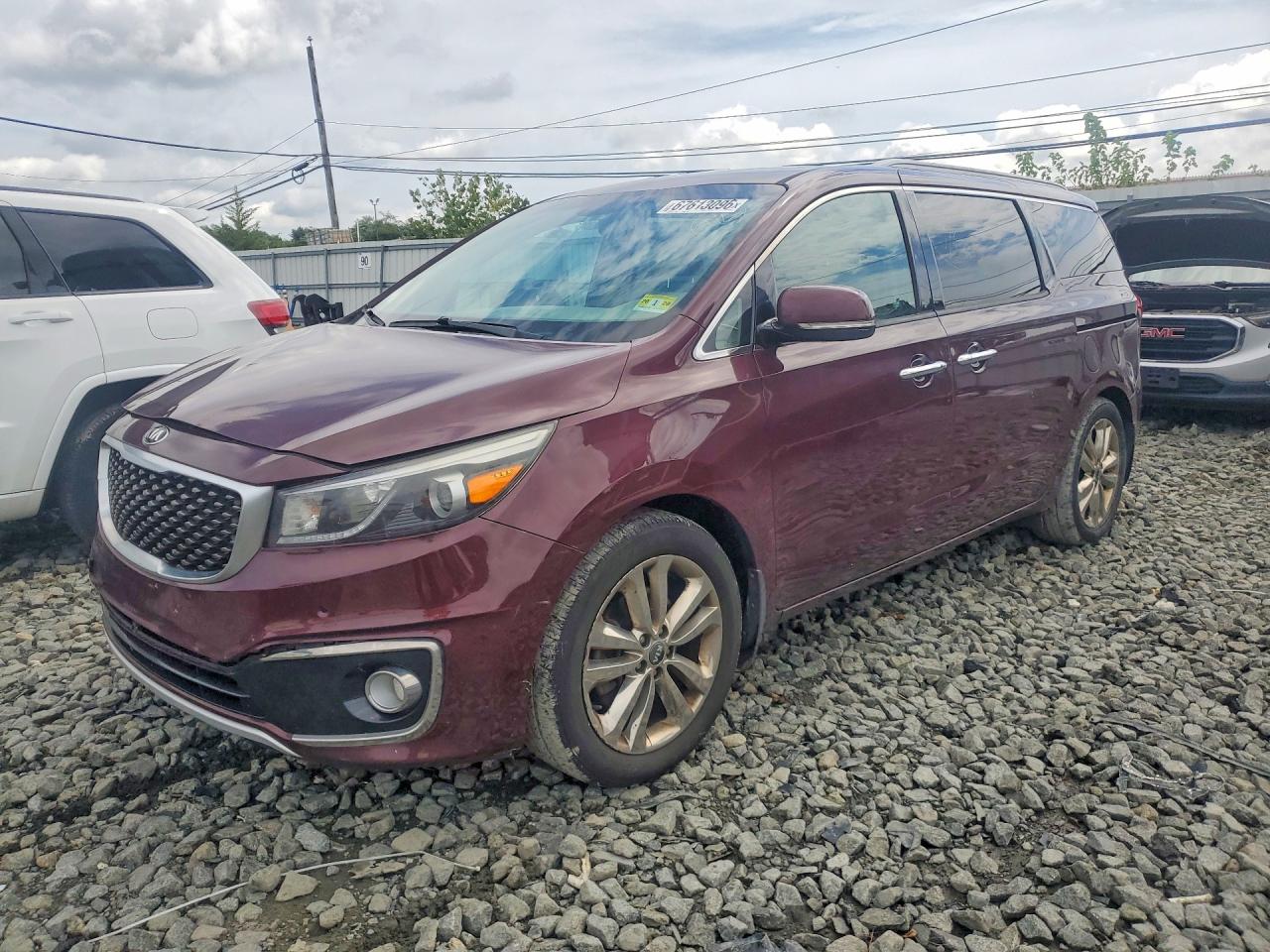 2015 Kia Sedona Sxl Burgundy vin: KNDME5C1XF6030231