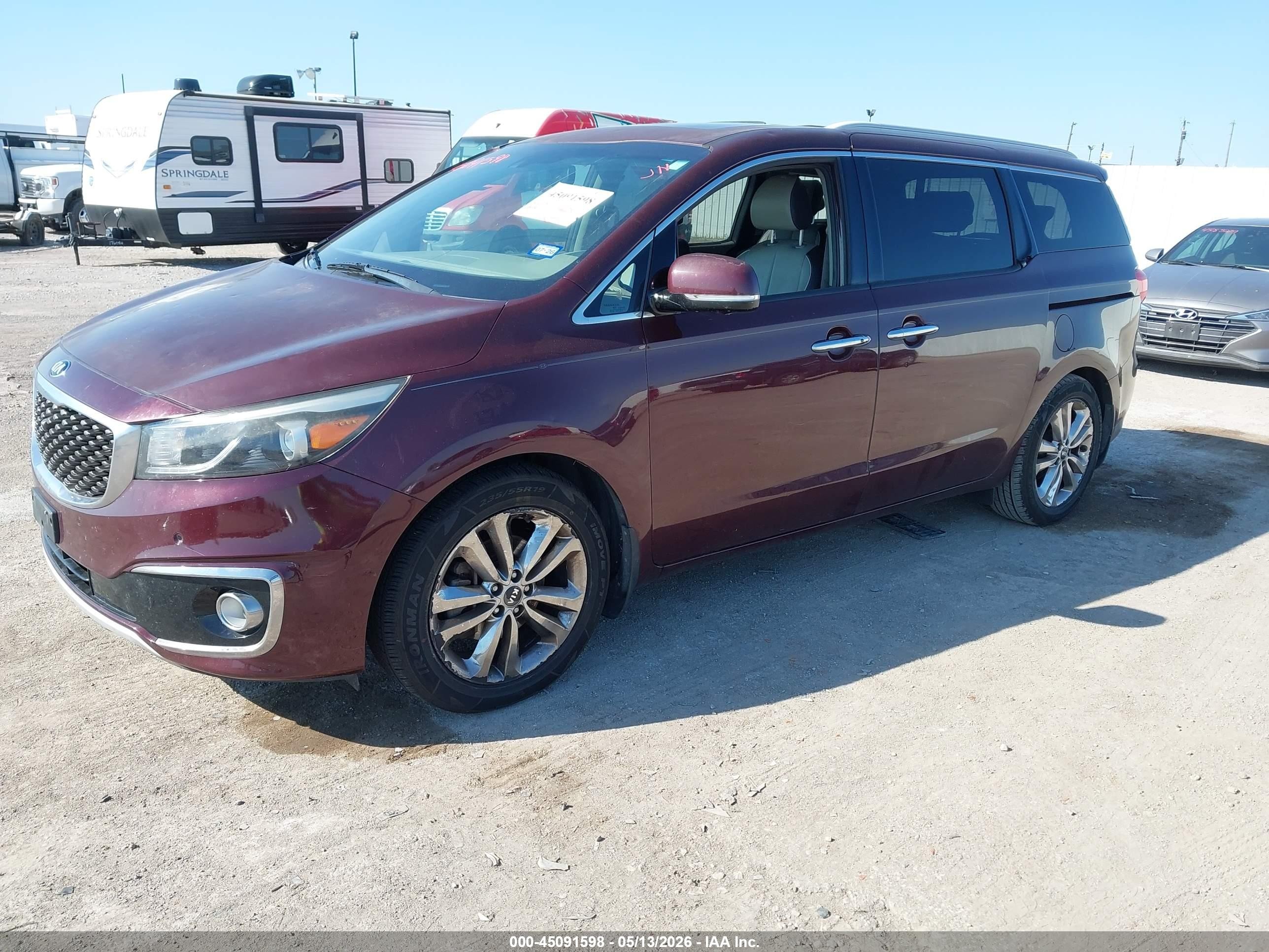 2015 Kia Sedona Sx Luxury Темно-бордовый vin: KNDME5C1XF6034909
