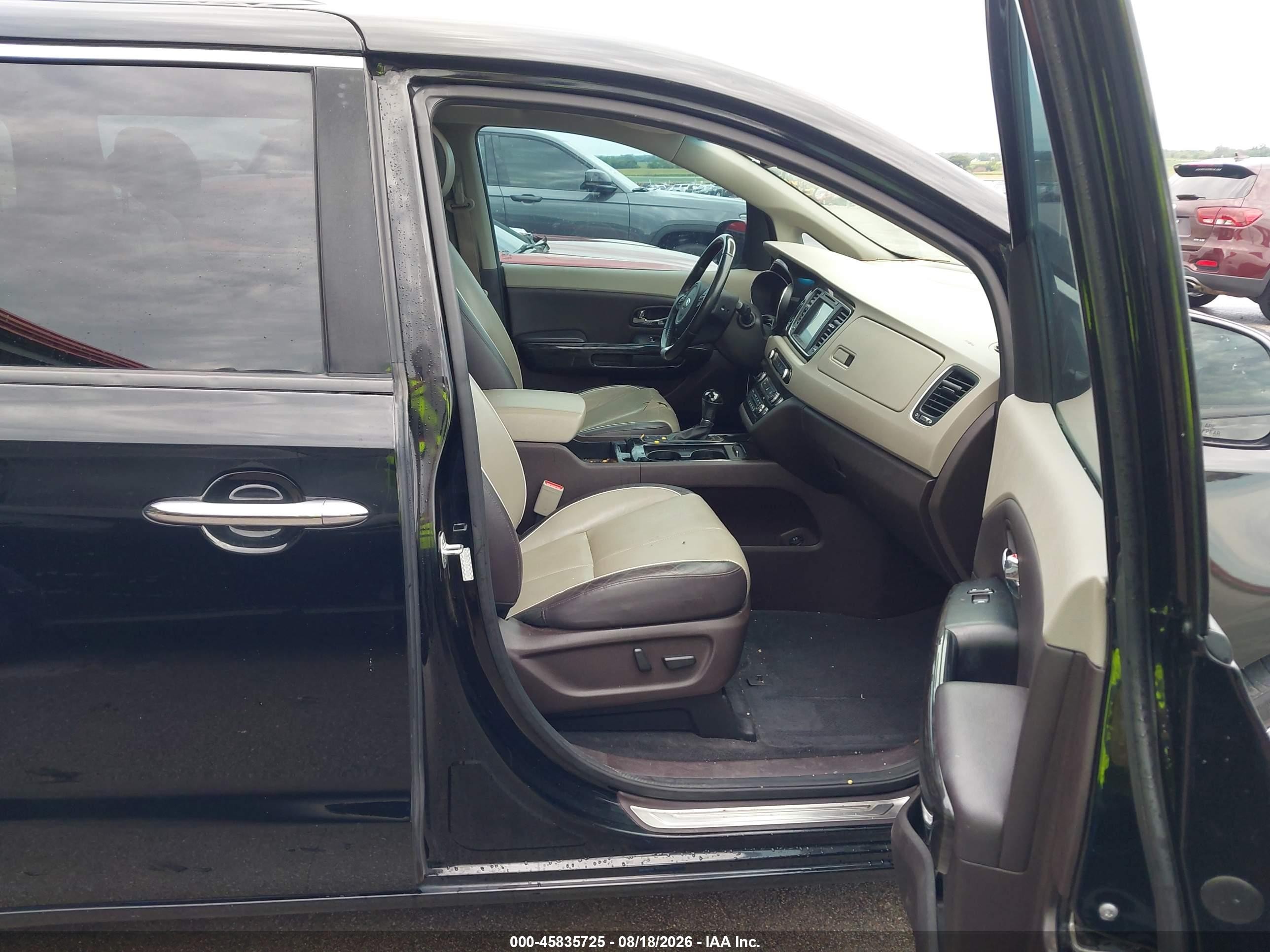 2016 Kia Sedona Sx Luxury Black vin: KNDME5C1XG6176050