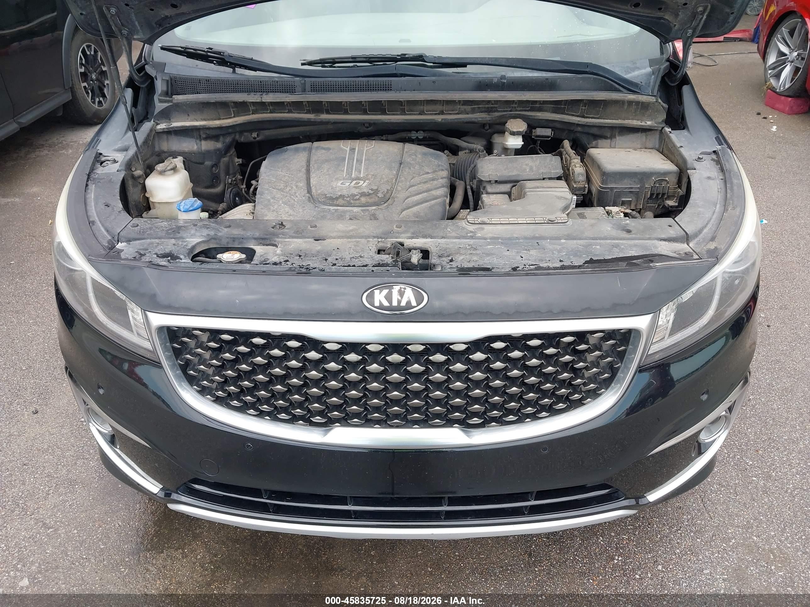 2016 Kia Sedona Sx Luxury Black vin: KNDME5C1XG6176050