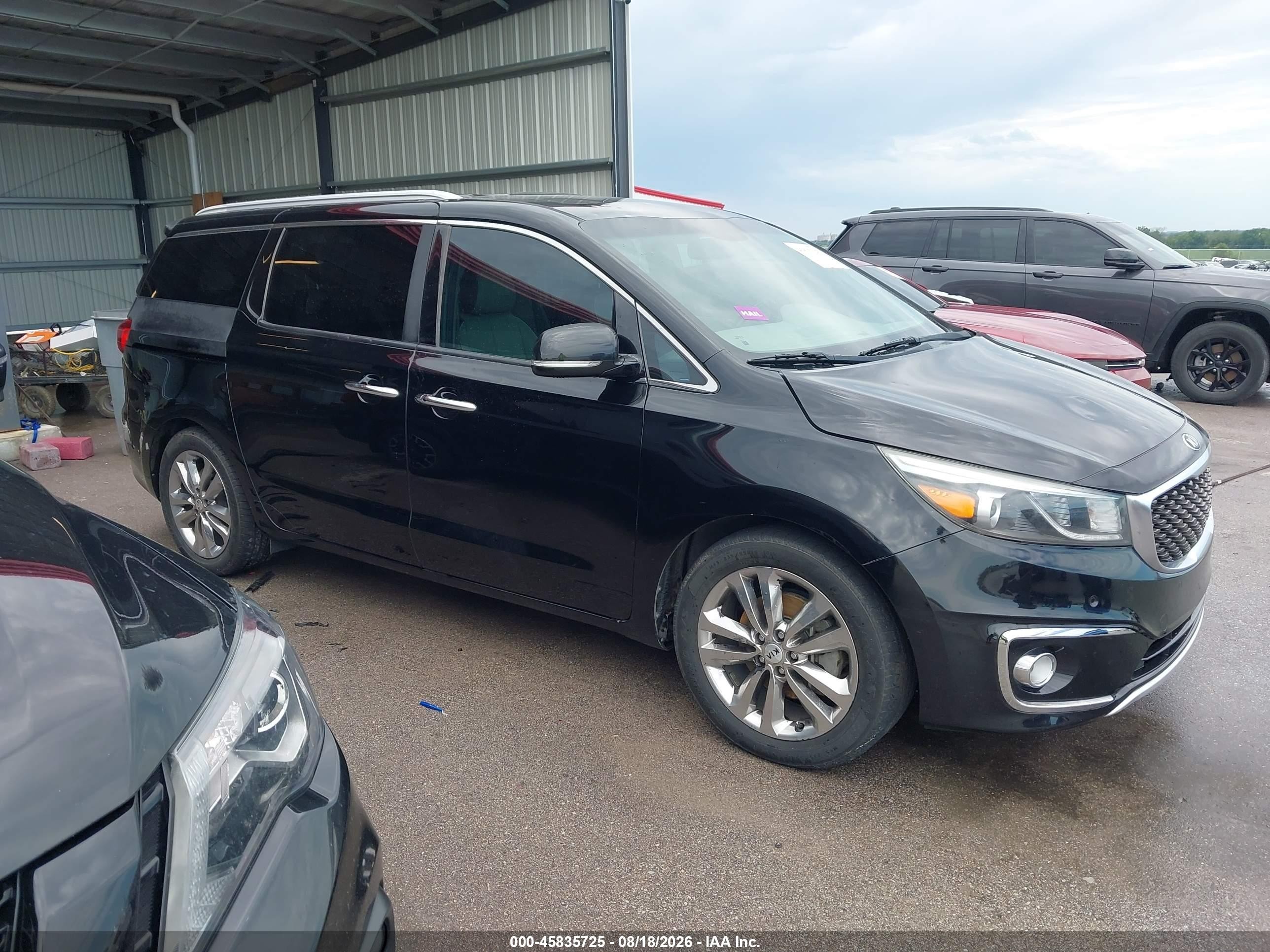 2016 Kia Sedona Sx Luxury Black vin: KNDME5C1XG6176050