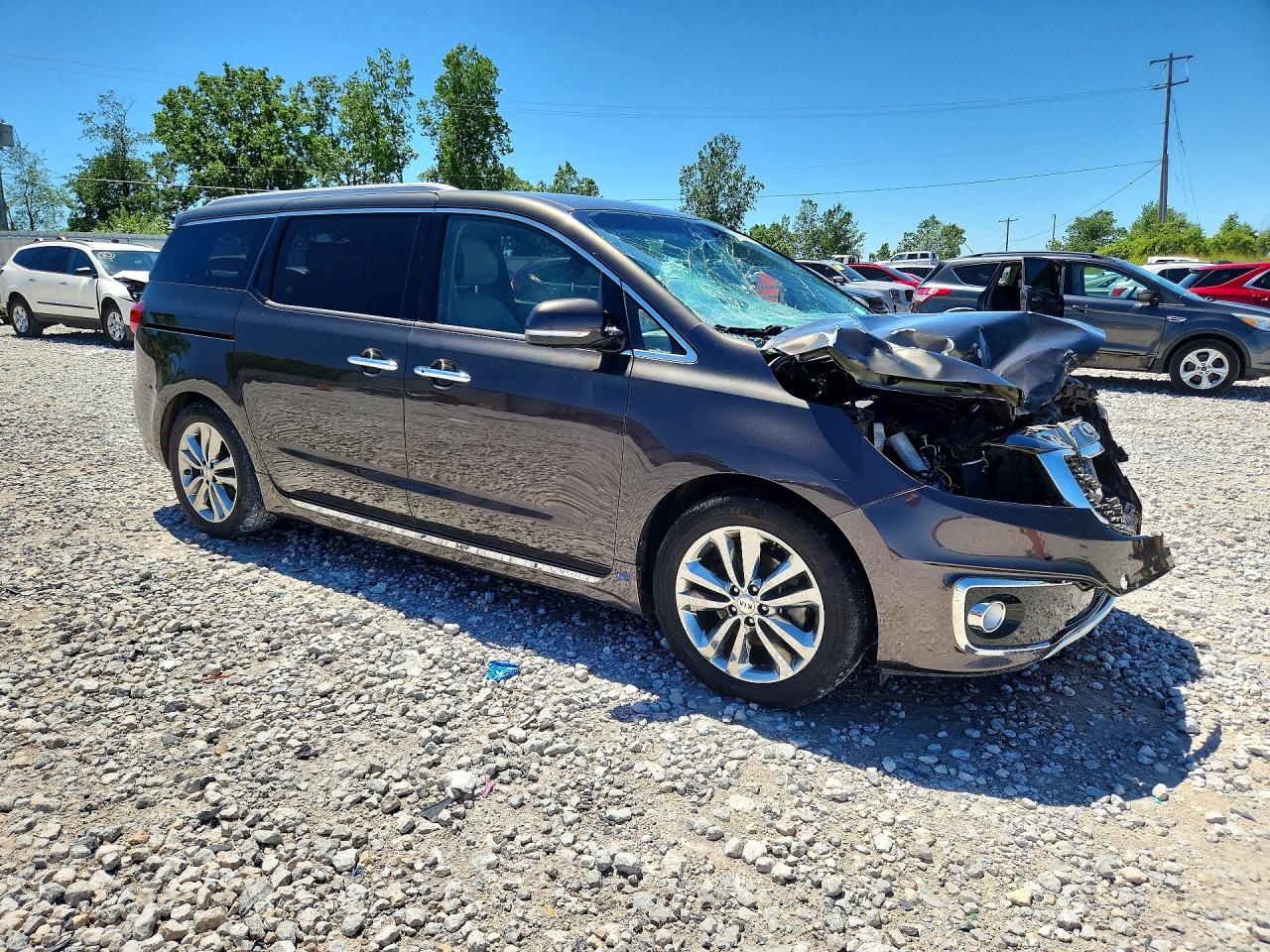 2018 Kia Sedona Sxl Gray vin: KNDME5C1XJ6350092