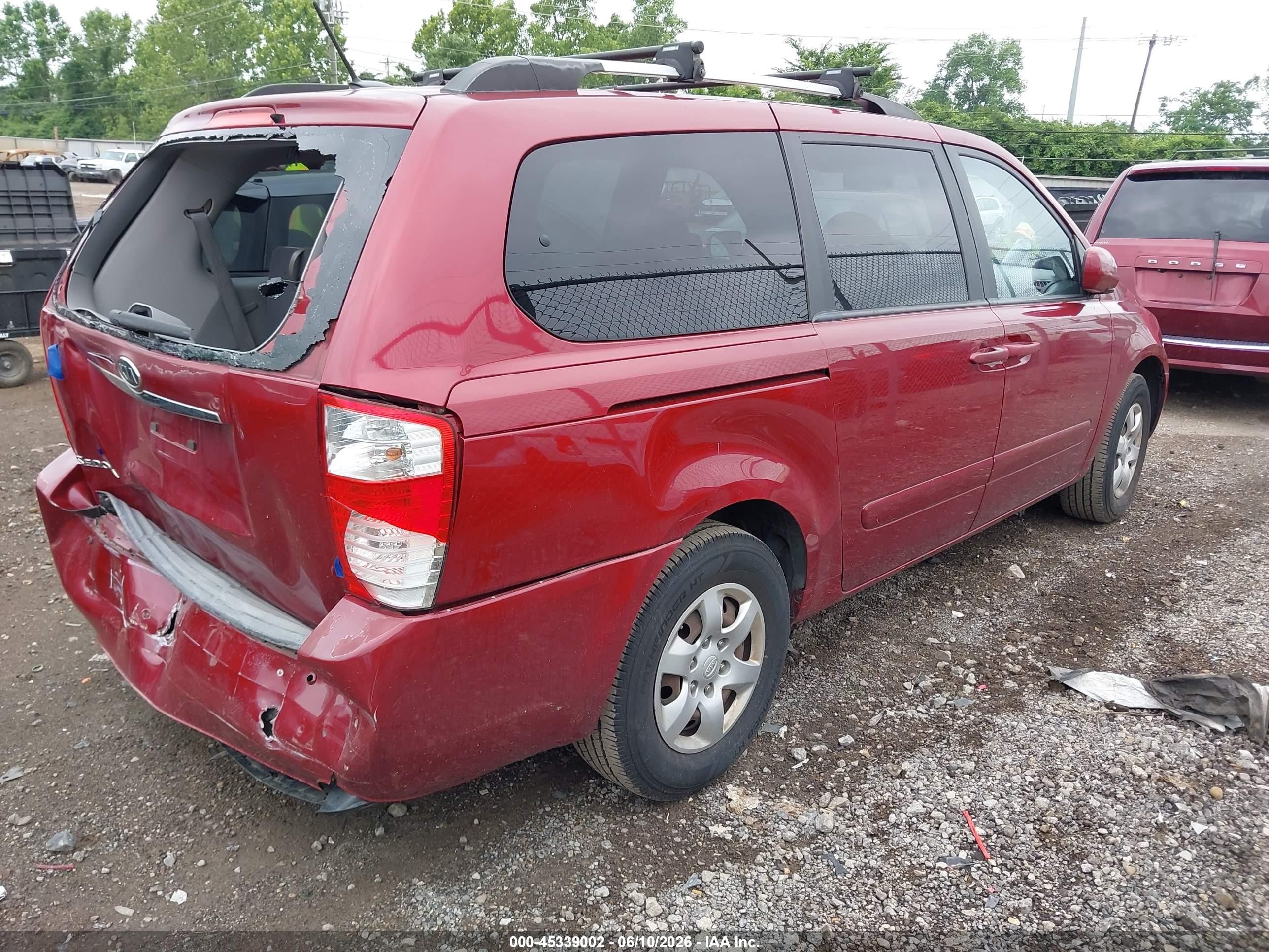 2010 Kia Sedona Lx Красный vin: KNDMG4C31A6346664