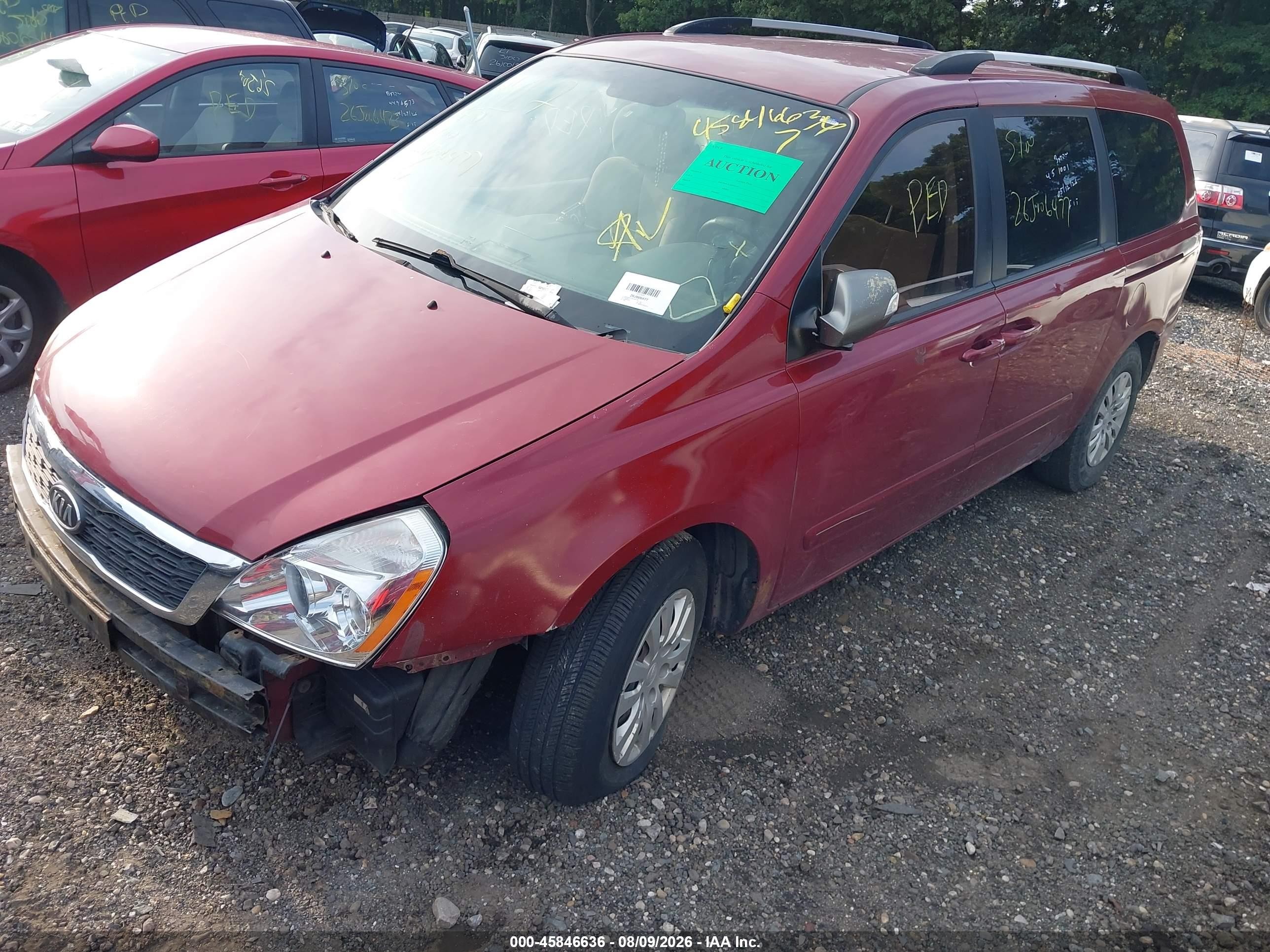 2010 Kia Sedona Lx Red vin: KNDMG4C34A6333732