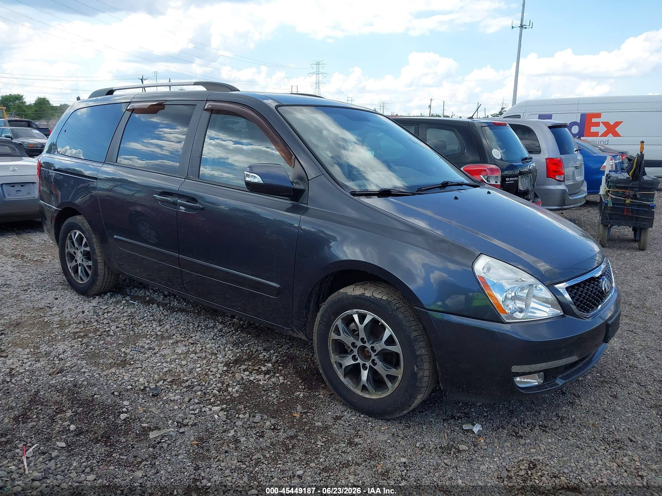 2014 Kia Sedona Lx Gray vin: KNDMG4C70E6553765
