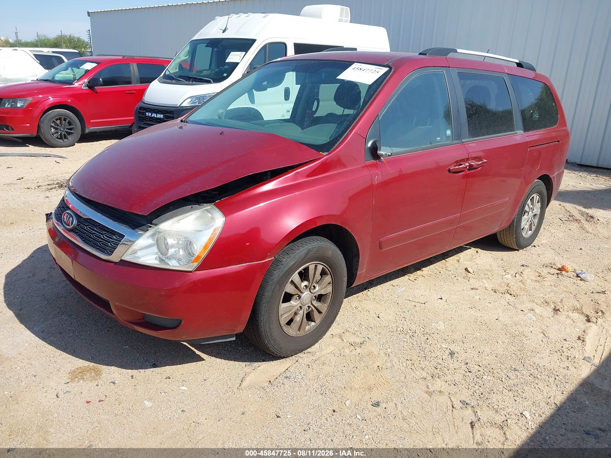 2012 Kia Sedona Lx Красный vin: KNDMG4C72C6463529