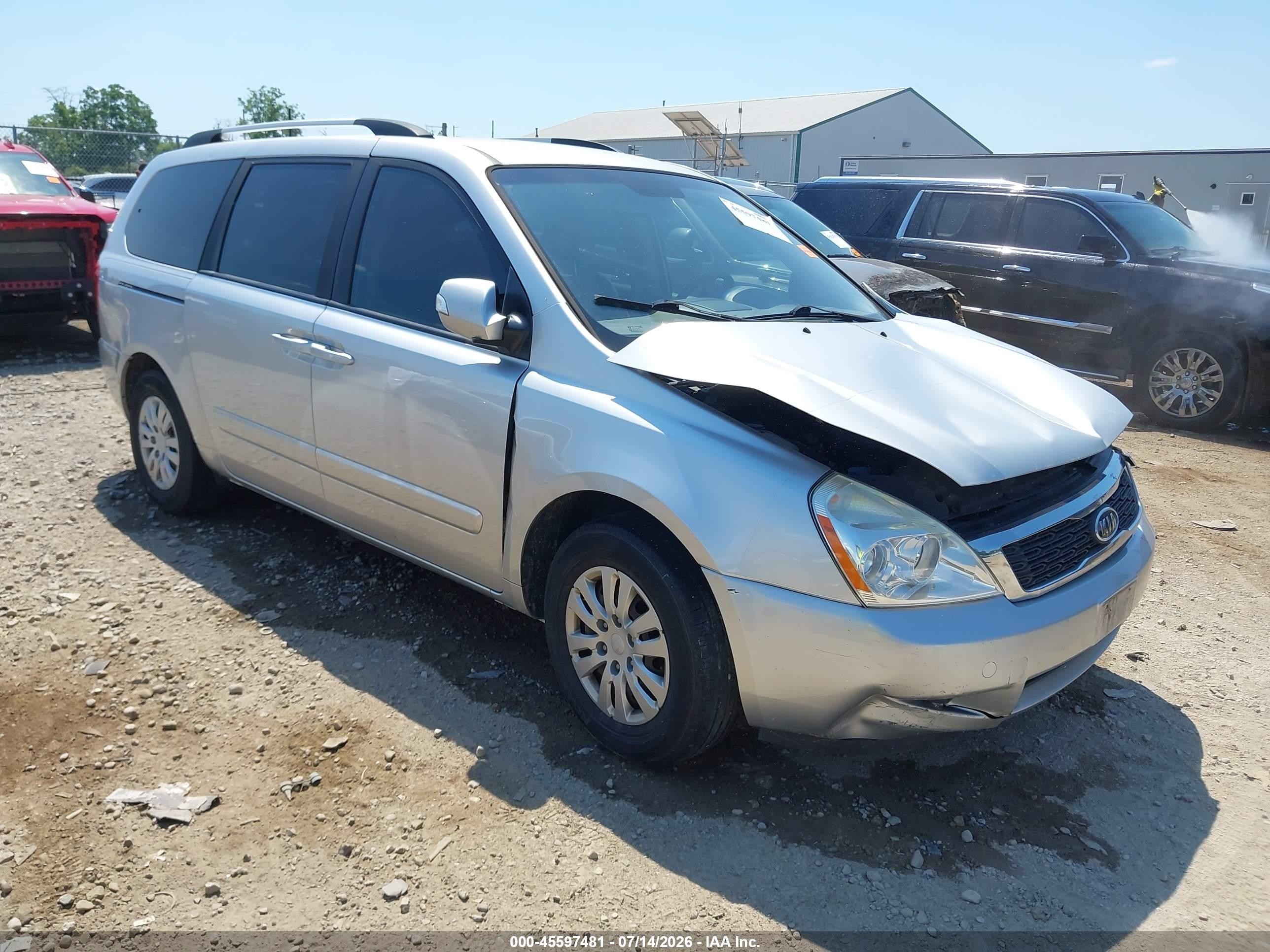 2012 Kia Sedona Lx Silver vin: KNDMG4C72C6491704