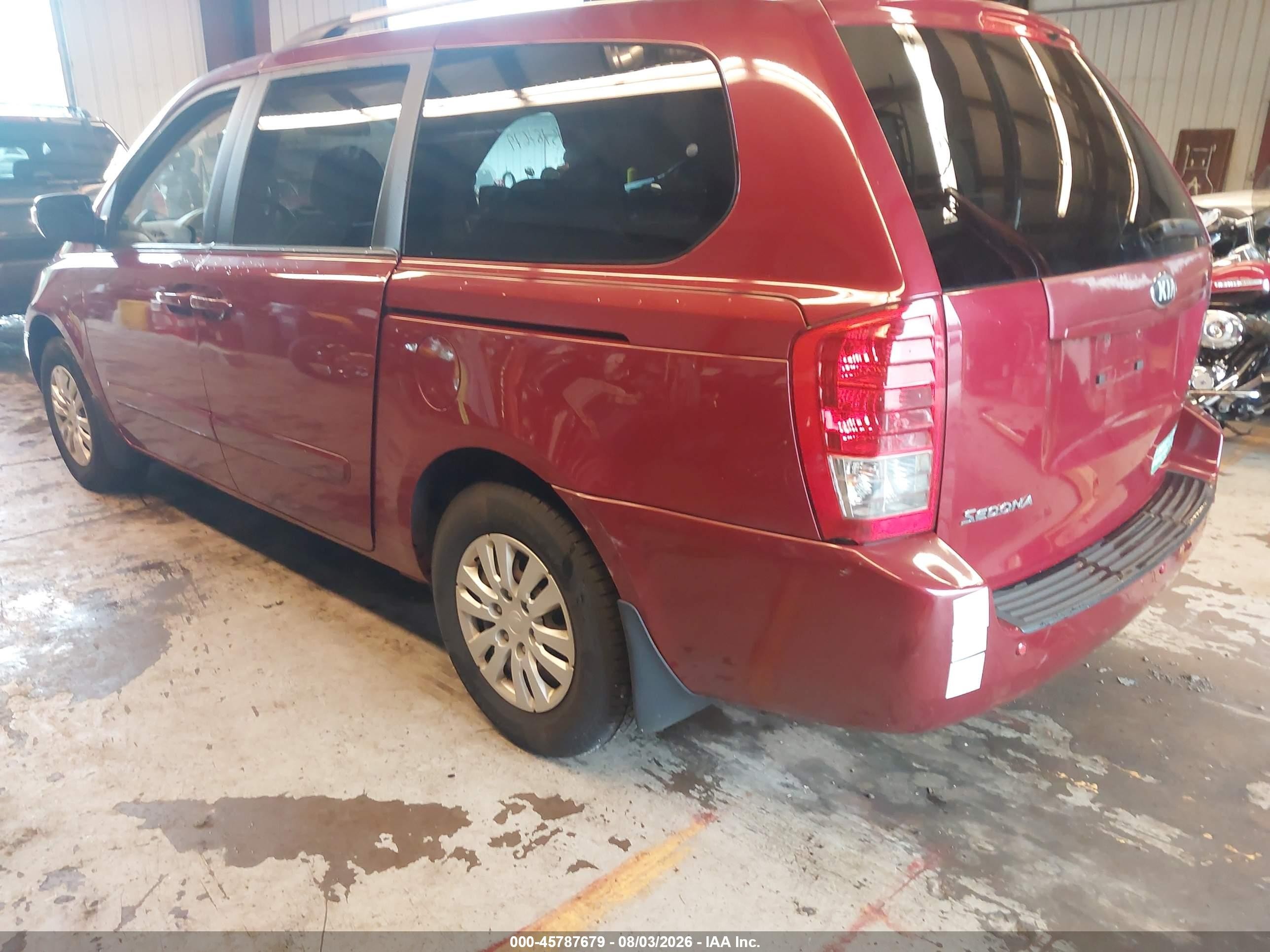2014 Kia Sedona Lx Бордовый vin: KNDMG4C72E6544744