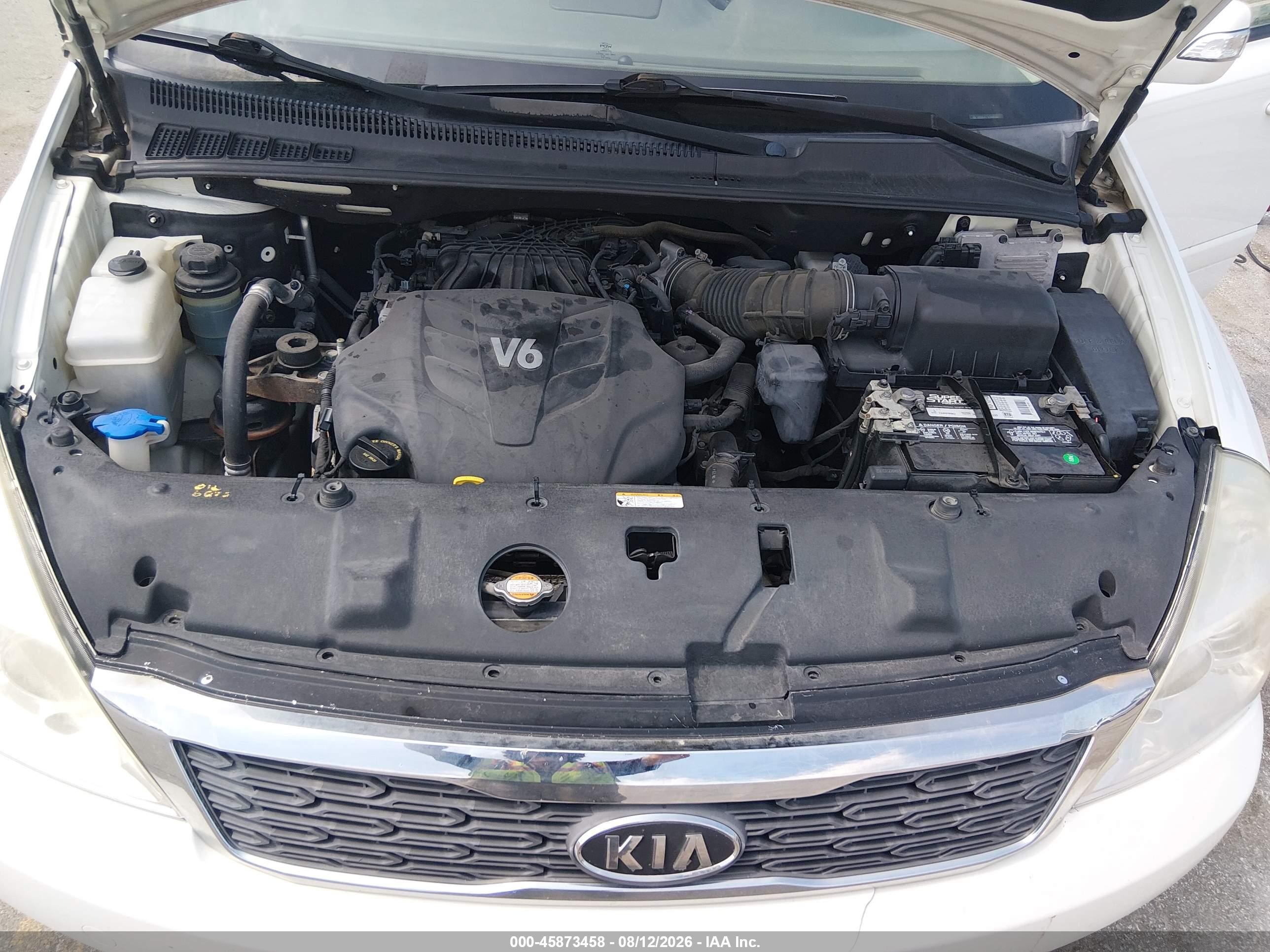 2012 Kia Sedona Lx White vin: KNDMG4C73C6415599
