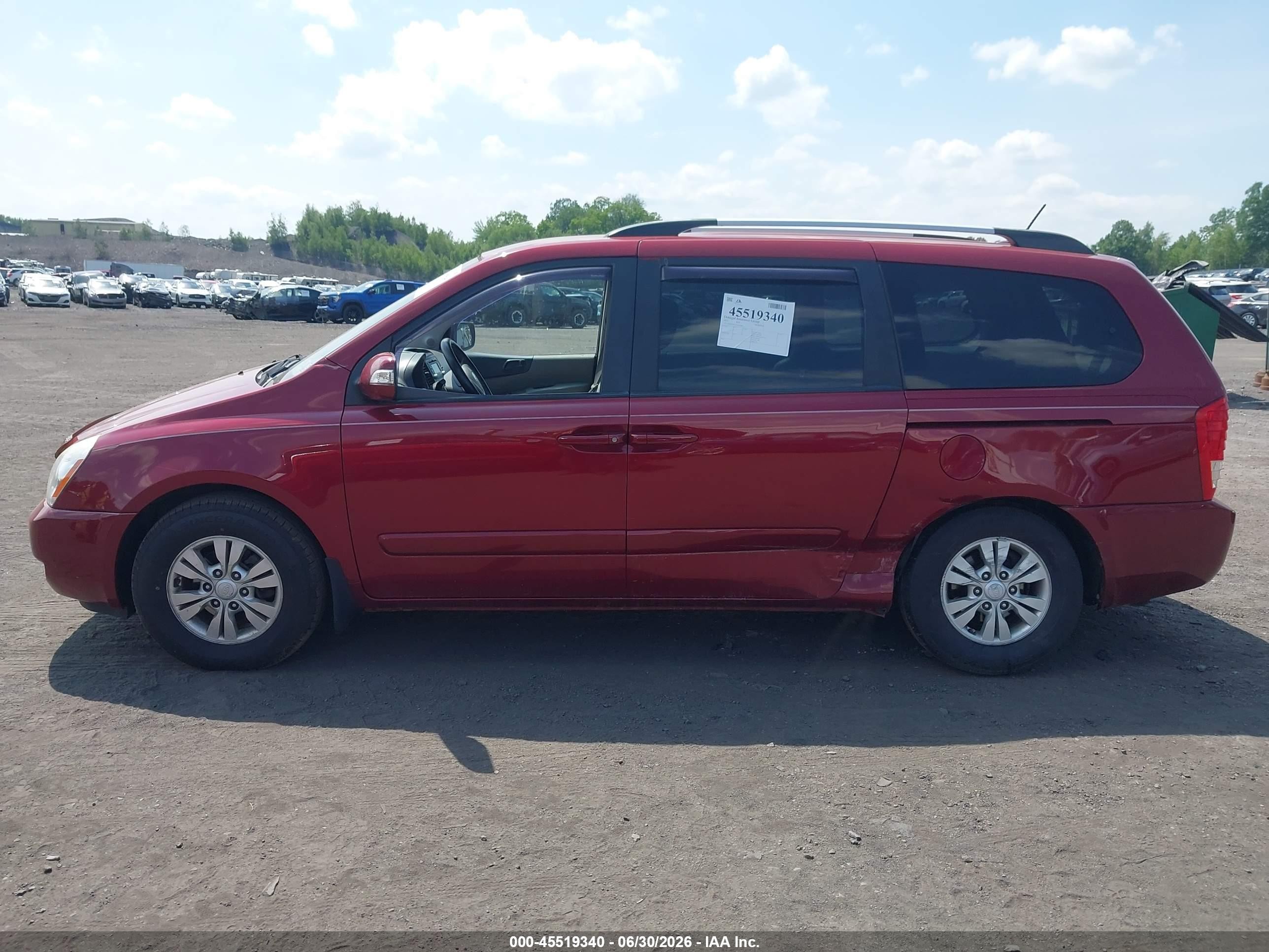 2012 Kia Sedona Lx Red vin: KNDMG4C74C6447803