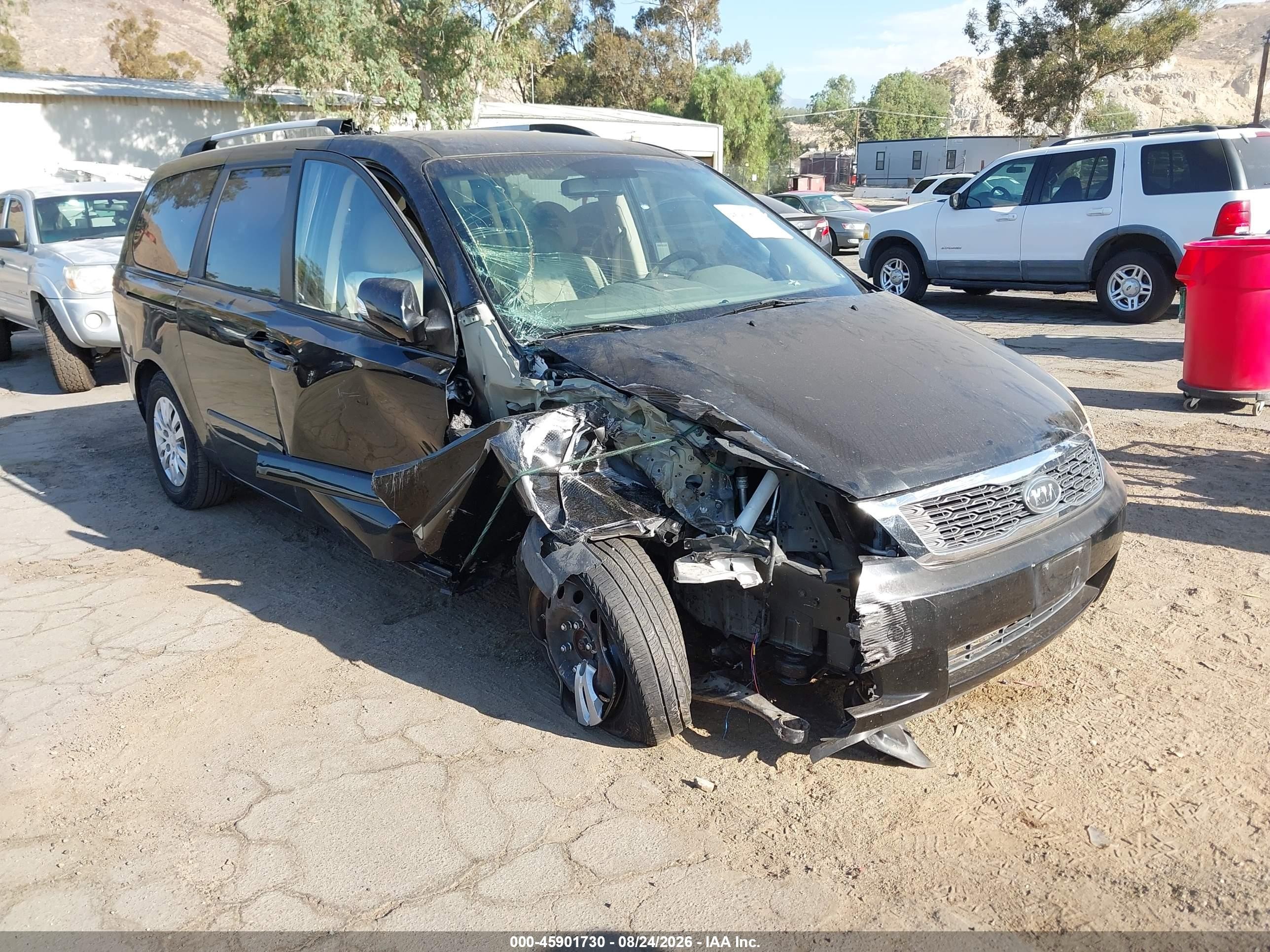 2012 Kia Sedona Lx Black vin: KNDMG4C74C6470269