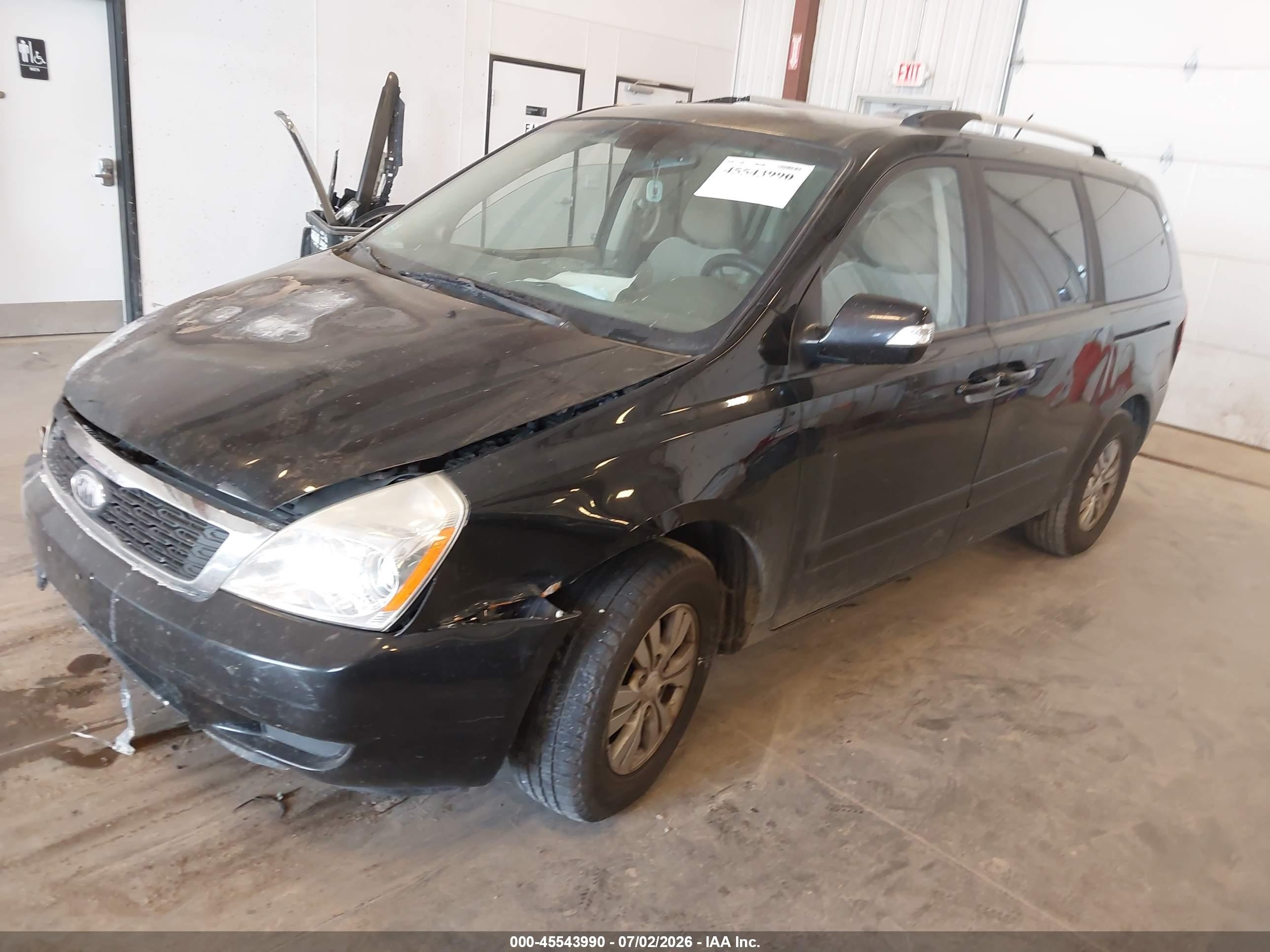 2012 Kia Sedona Lx Black vin: KNDMG4C74C6485693