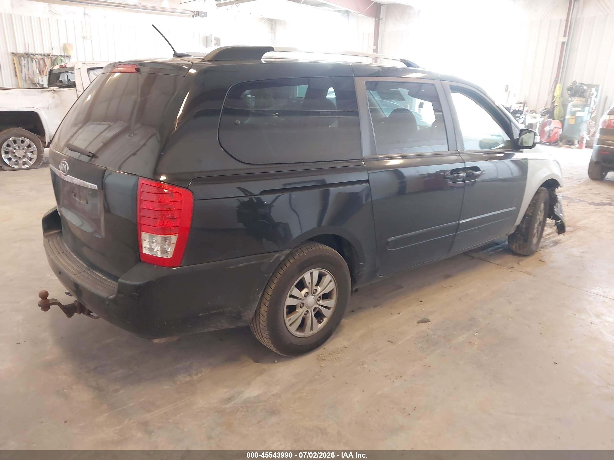 2012 Kia Sedona Lx Black vin: KNDMG4C74C6485693