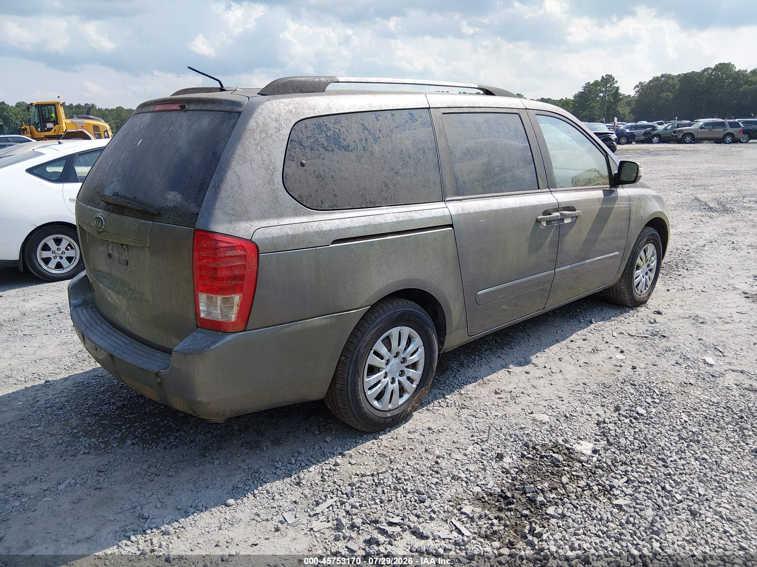 2011 Kia Sedona Lx Серый vin: KNDMG4C75B6401945