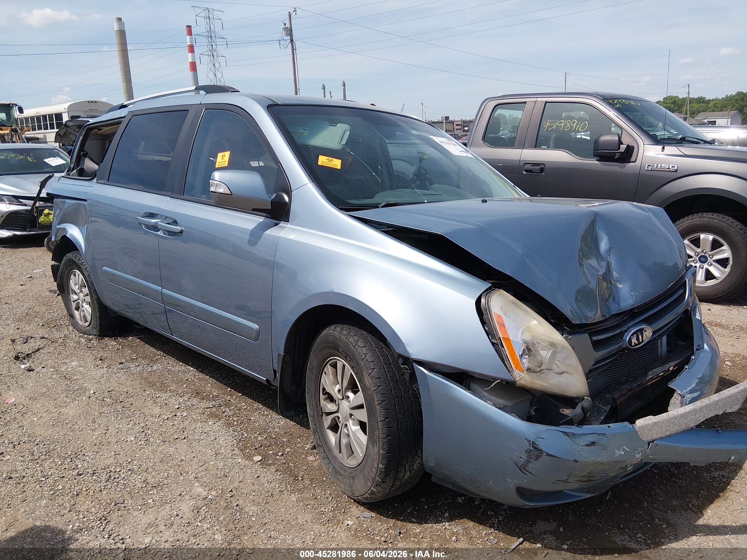 2012 Kia Sedona Lx Light Blue vin: KNDMG4C75C6499733