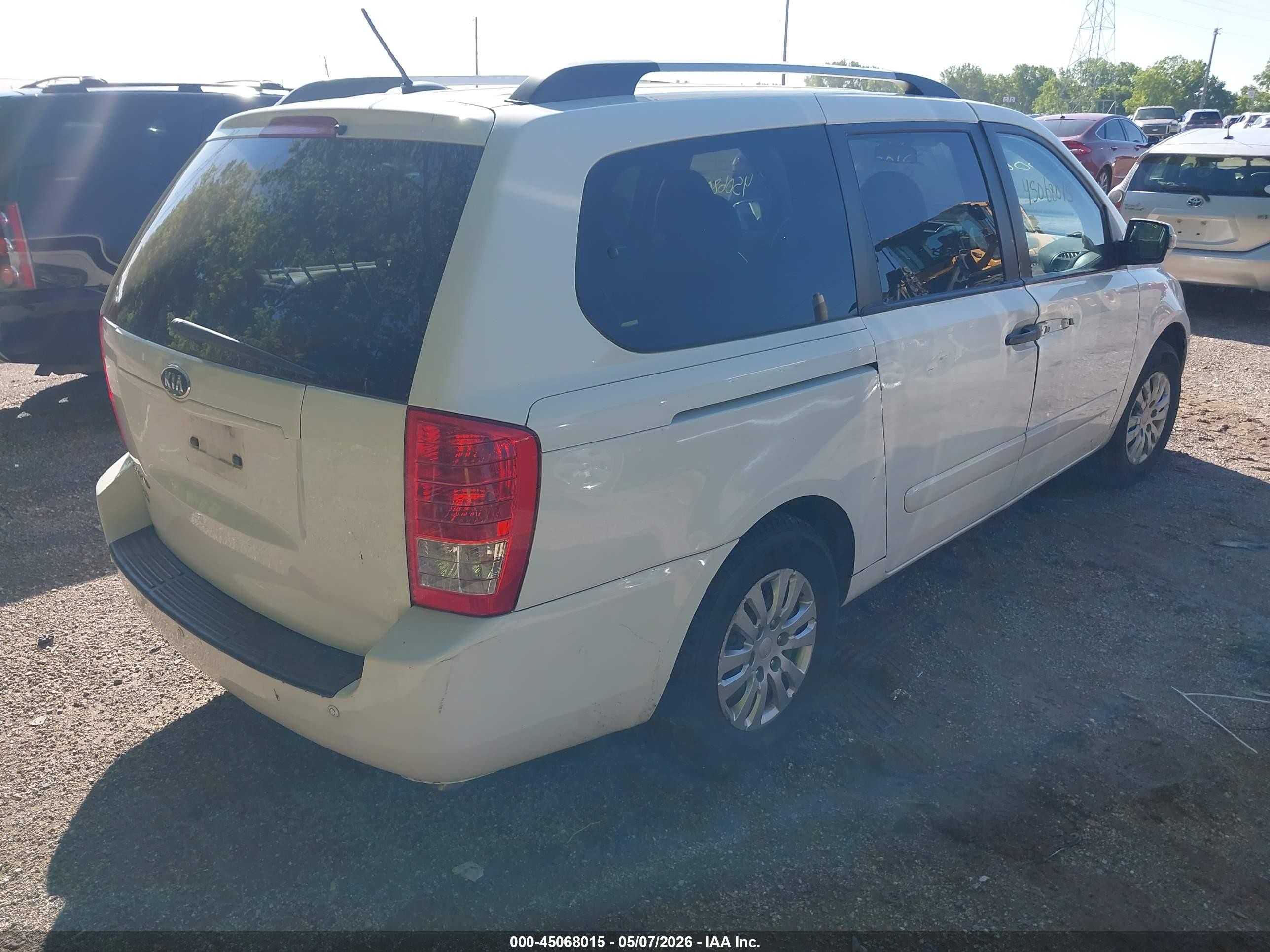 2012 Kia Sedona Lx Белый vin: KNDMG4C75C6500895