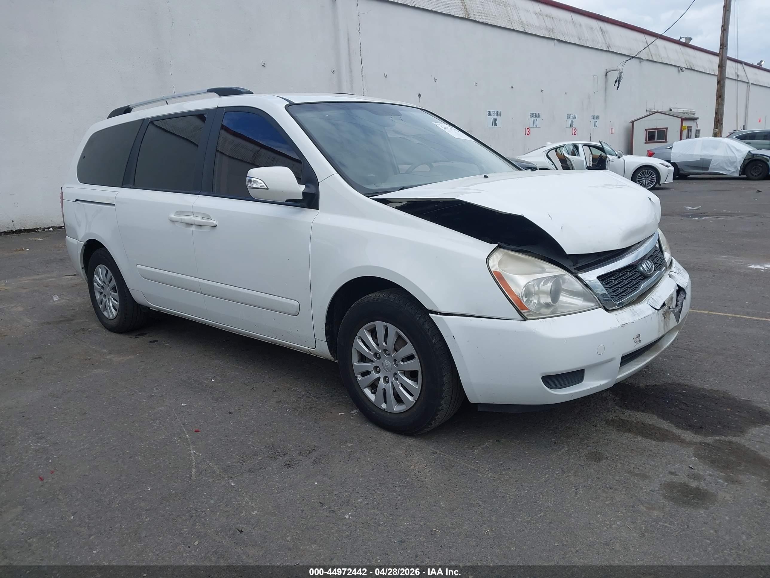 2011 Kia Sedona Lx White vin: KNDMG4C76B6366154