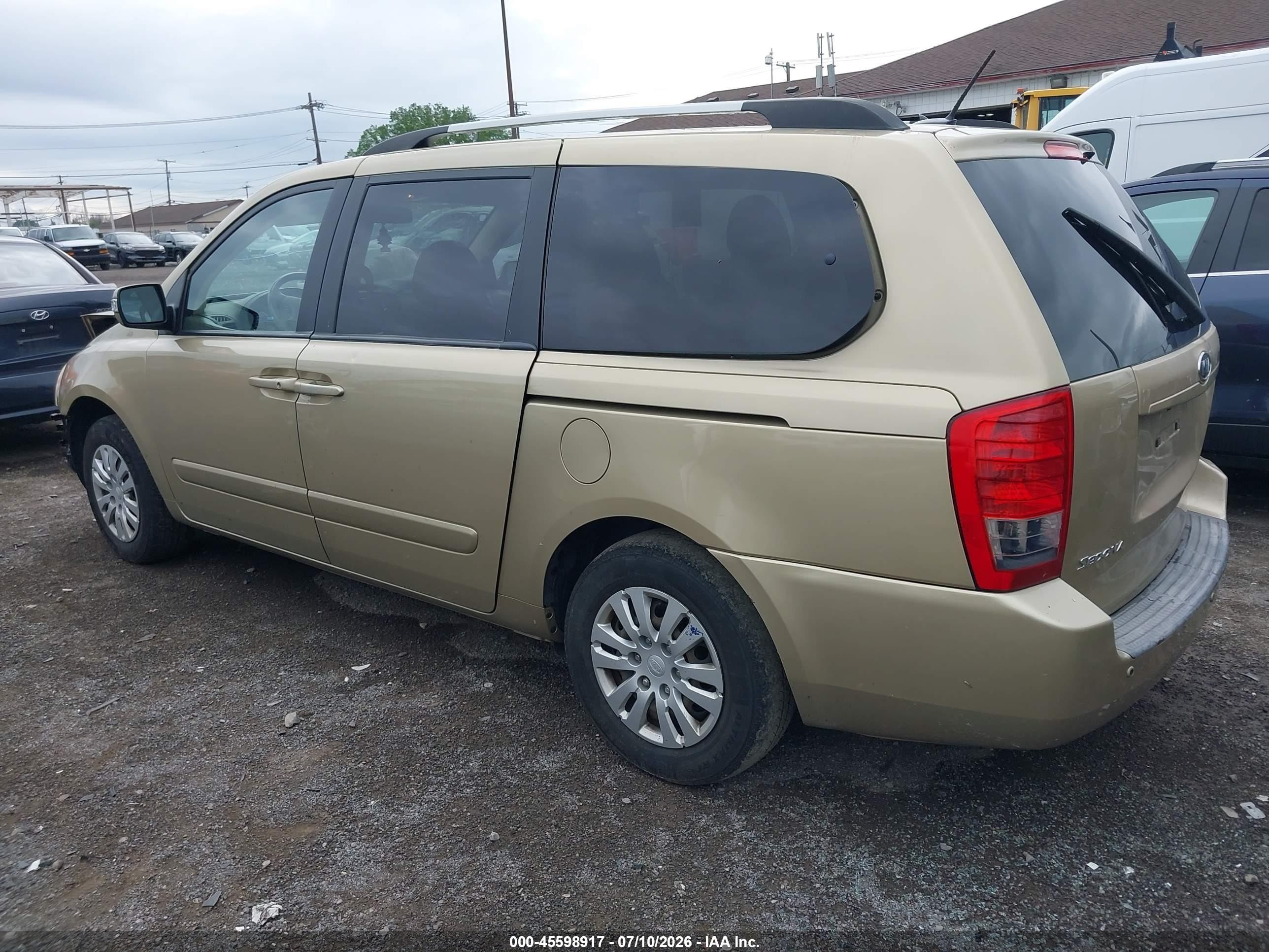 2012 Kia Sedona Lx Tan vin: KNDMG4C76C6426287