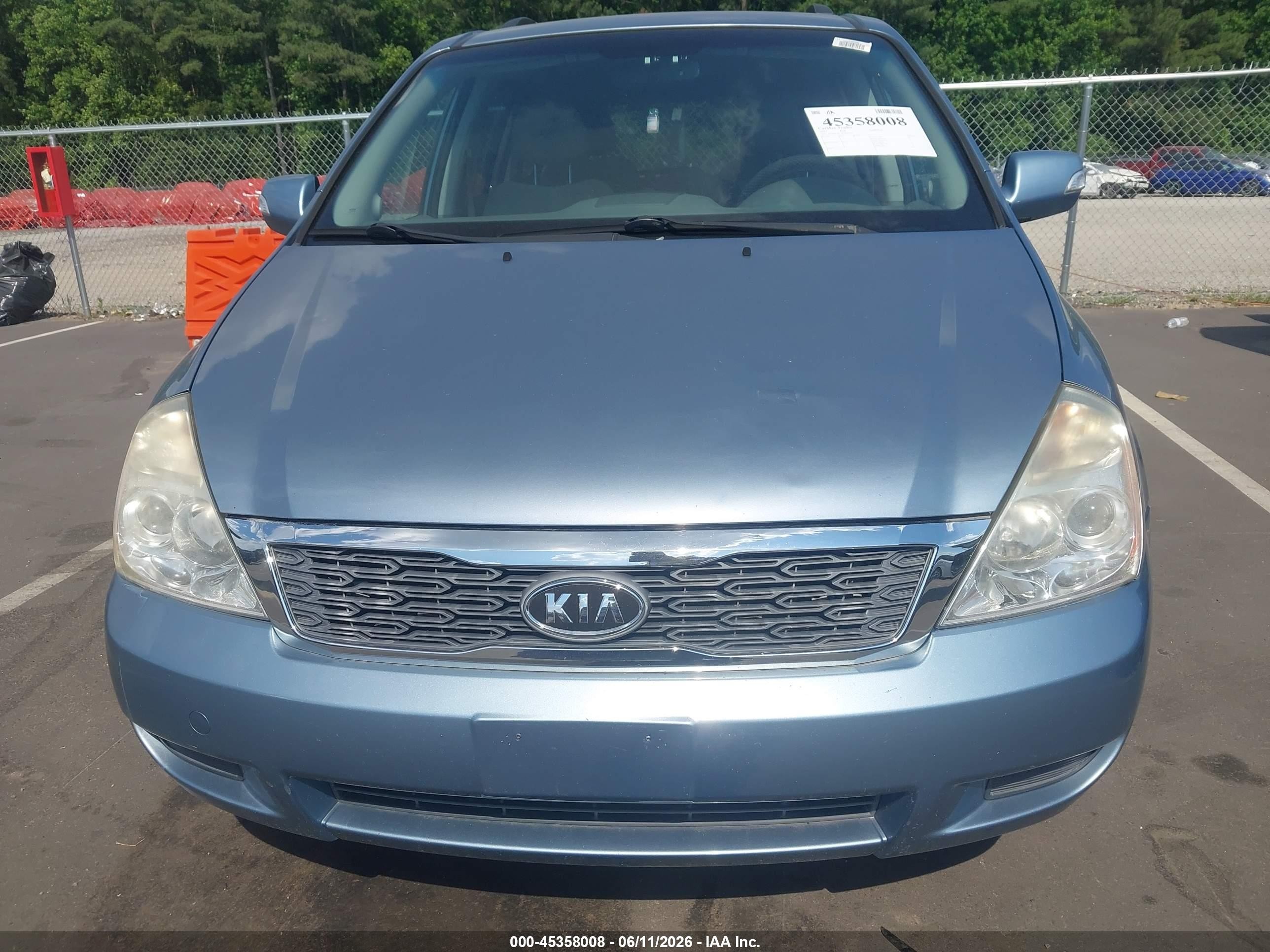 2012 Kia Sedona Lx Light Blue vin: KNDMG4C76C6439735