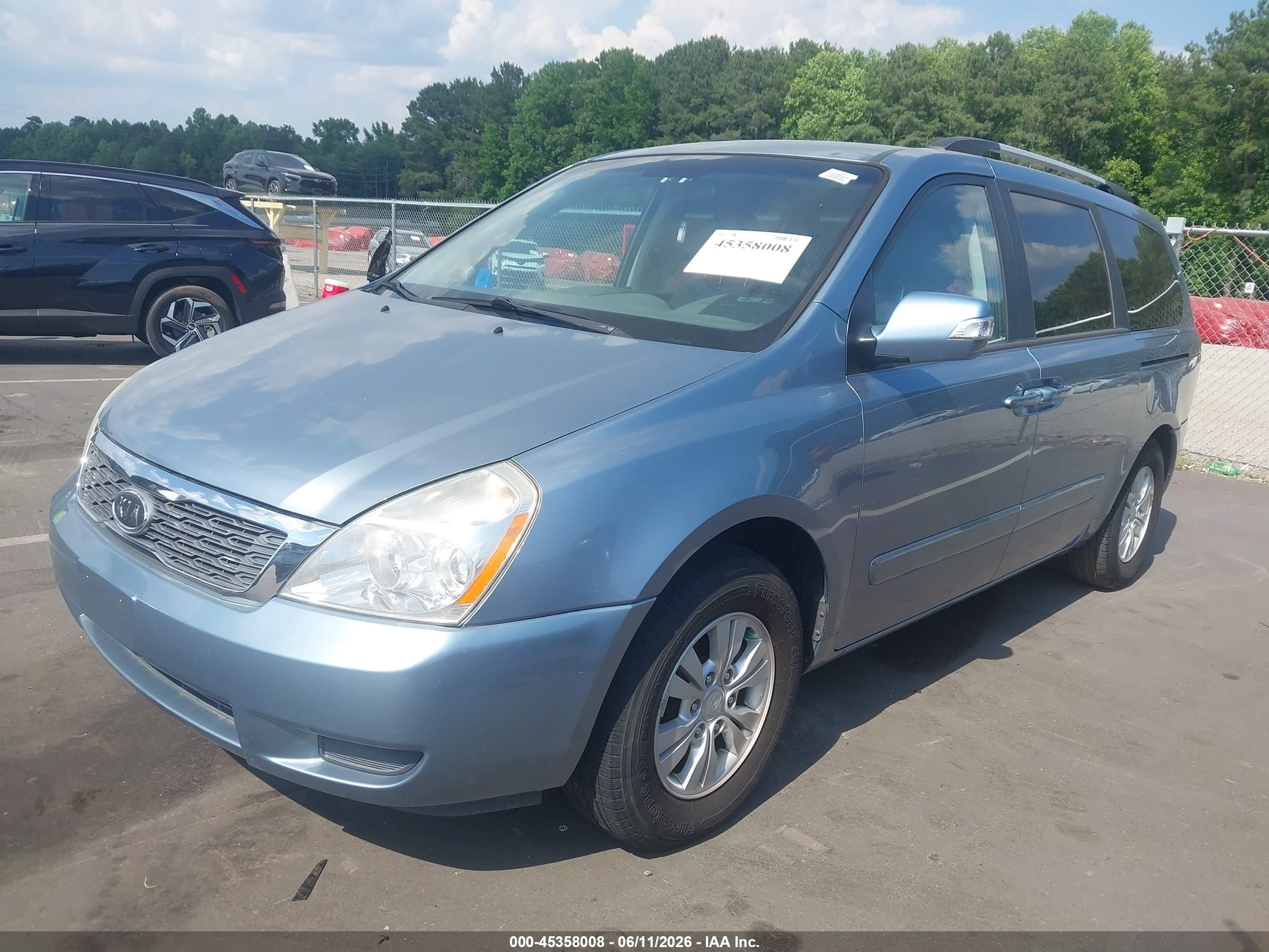 2012 Kia Sedona Lx Light Blue vin: KNDMG4C76C6439735