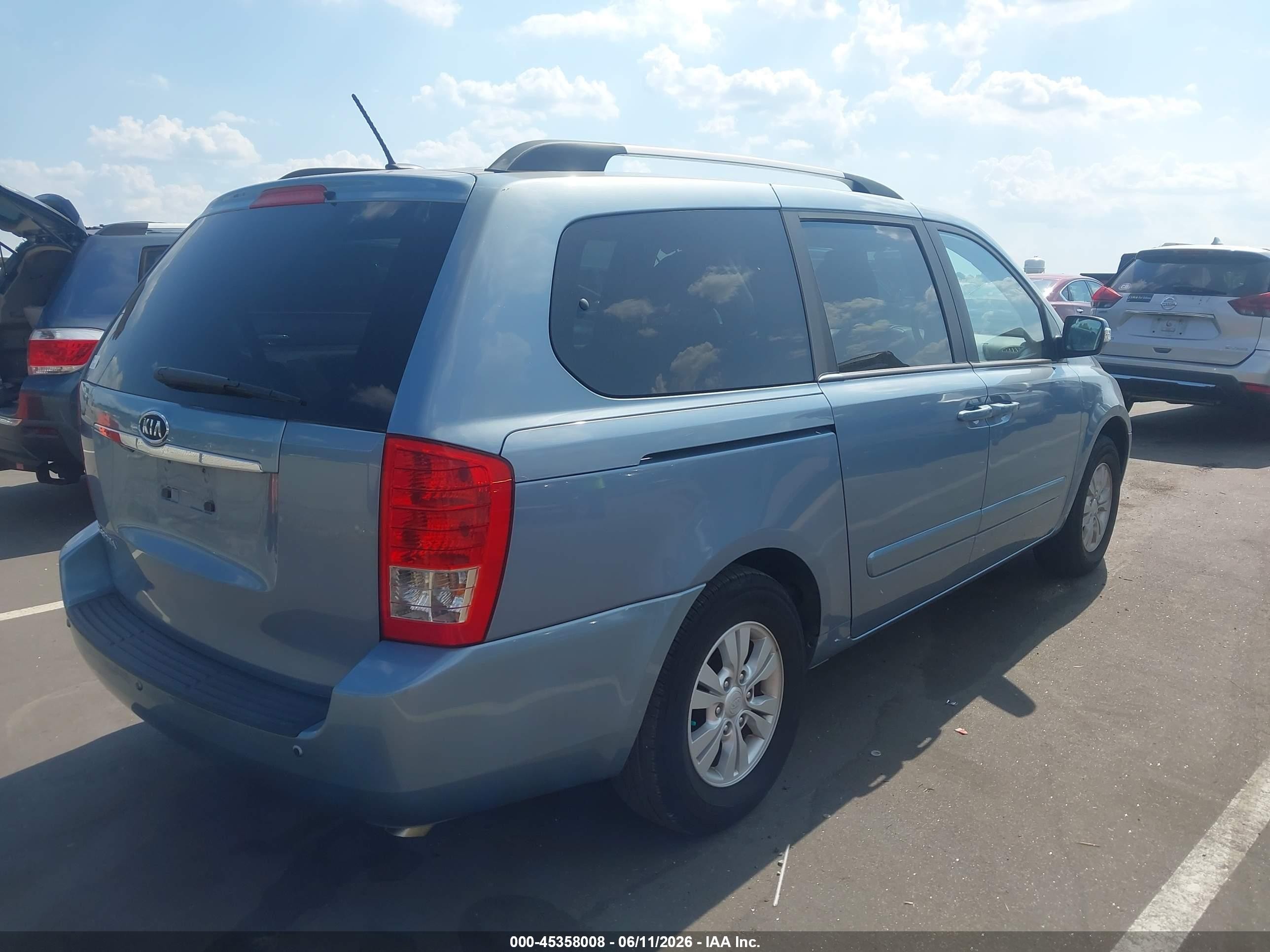 2012 Kia Sedona Lx Light Blue vin: KNDMG4C76C6439735