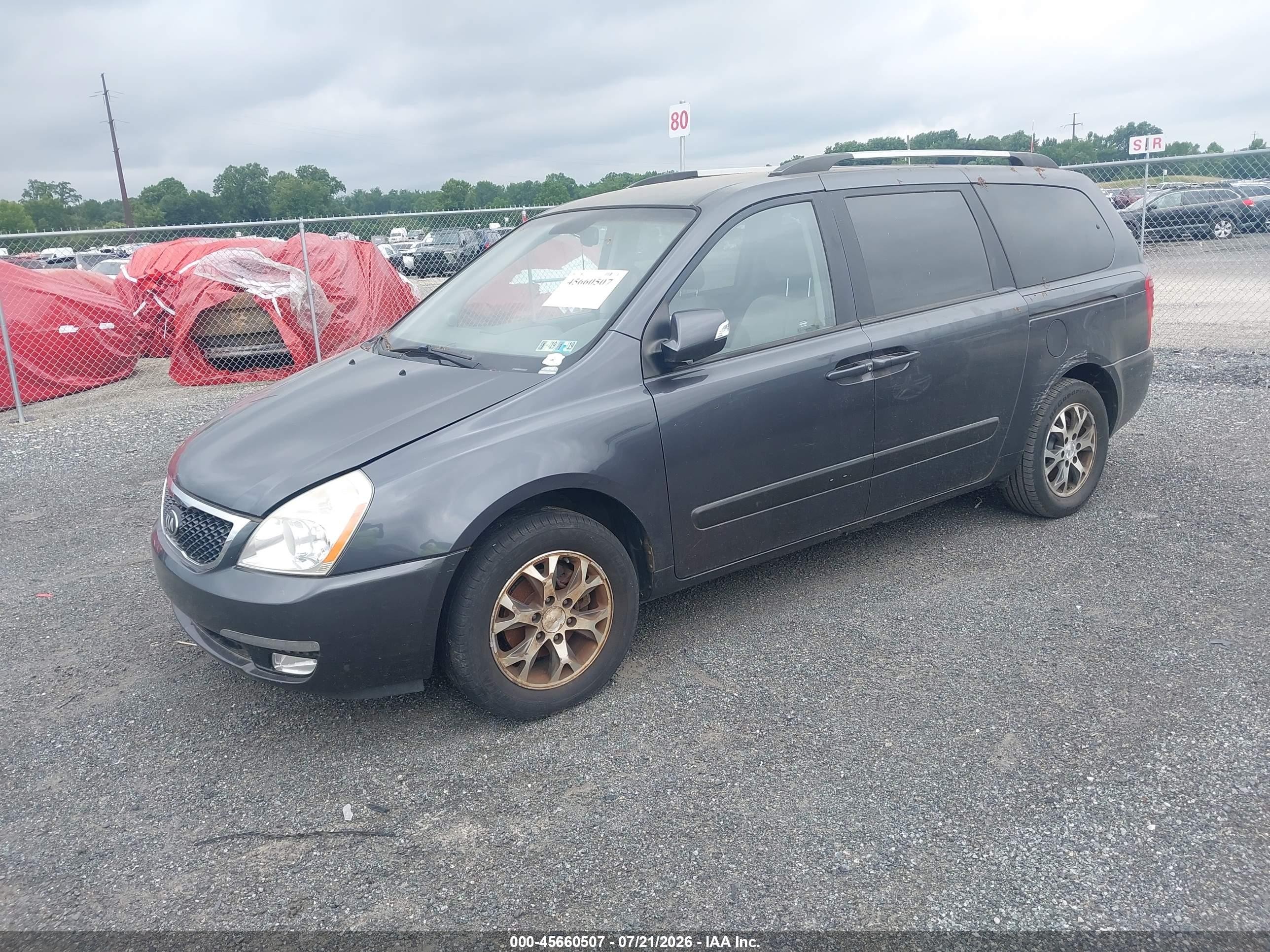 2014 Kia Sedona Lx Black vin: KNDMG4C76E6538834