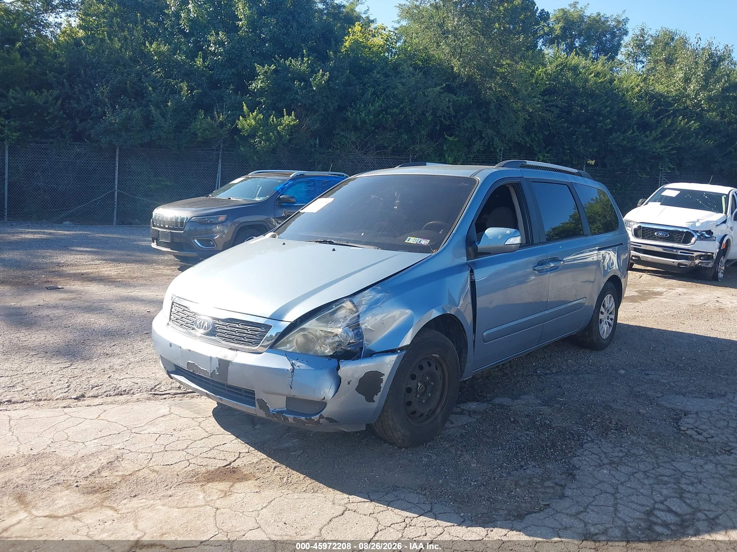 2012 Kia Sedona Lx Light Blue vin: KNDMG4C77C6432664