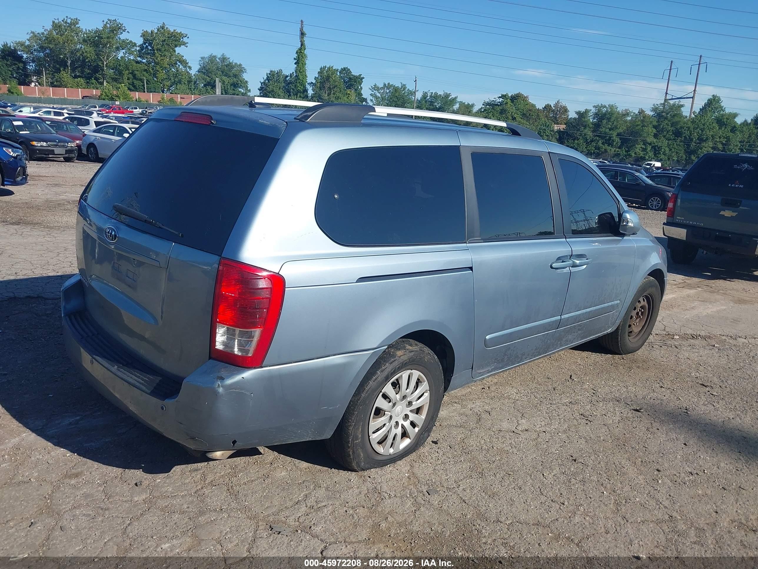 2012 Kia Sedona Lx Light Blue vin: KNDMG4C77C6432664