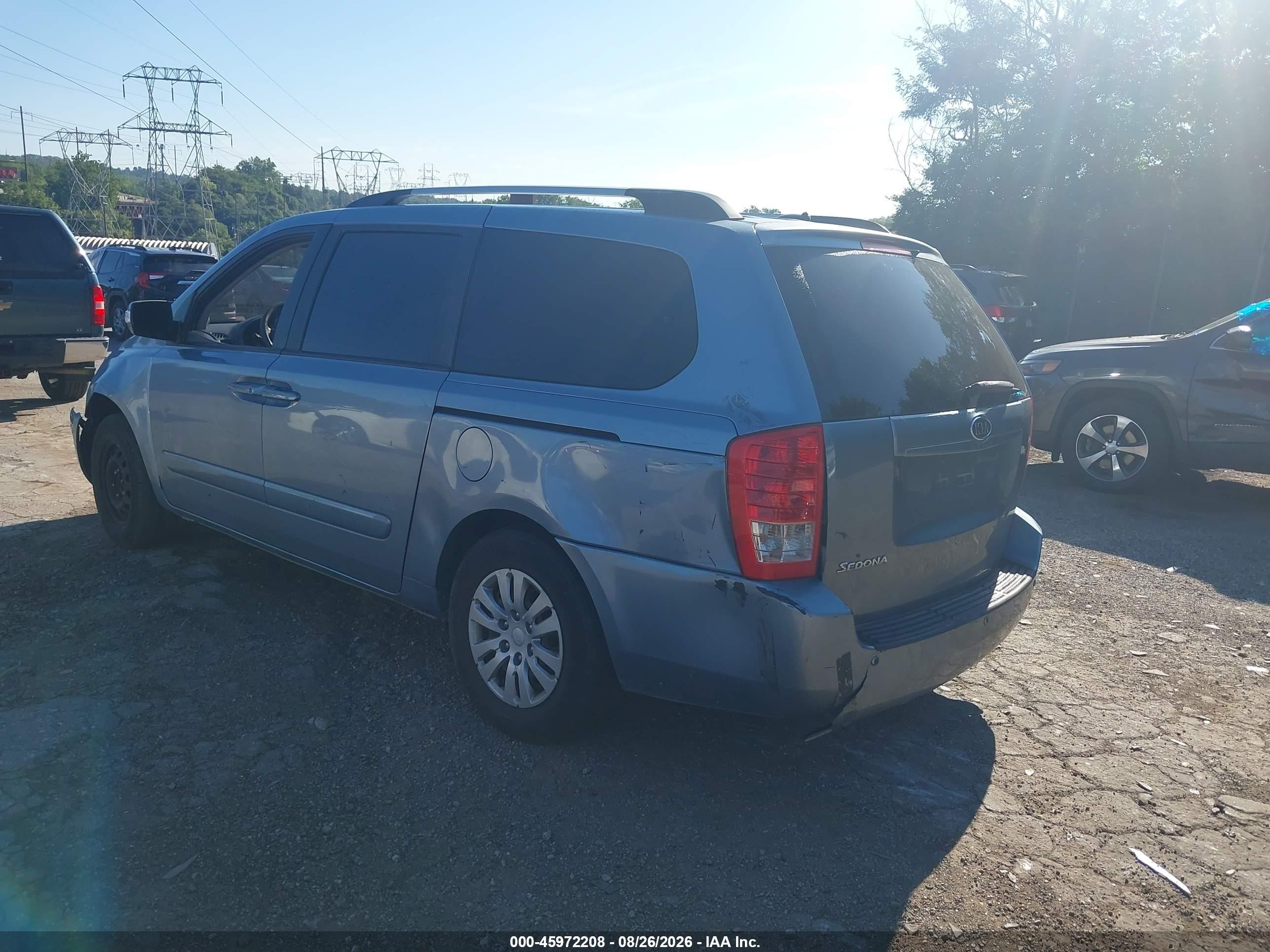 2012 Kia Sedona Lx Light Blue vin: KNDMG4C77C6432664