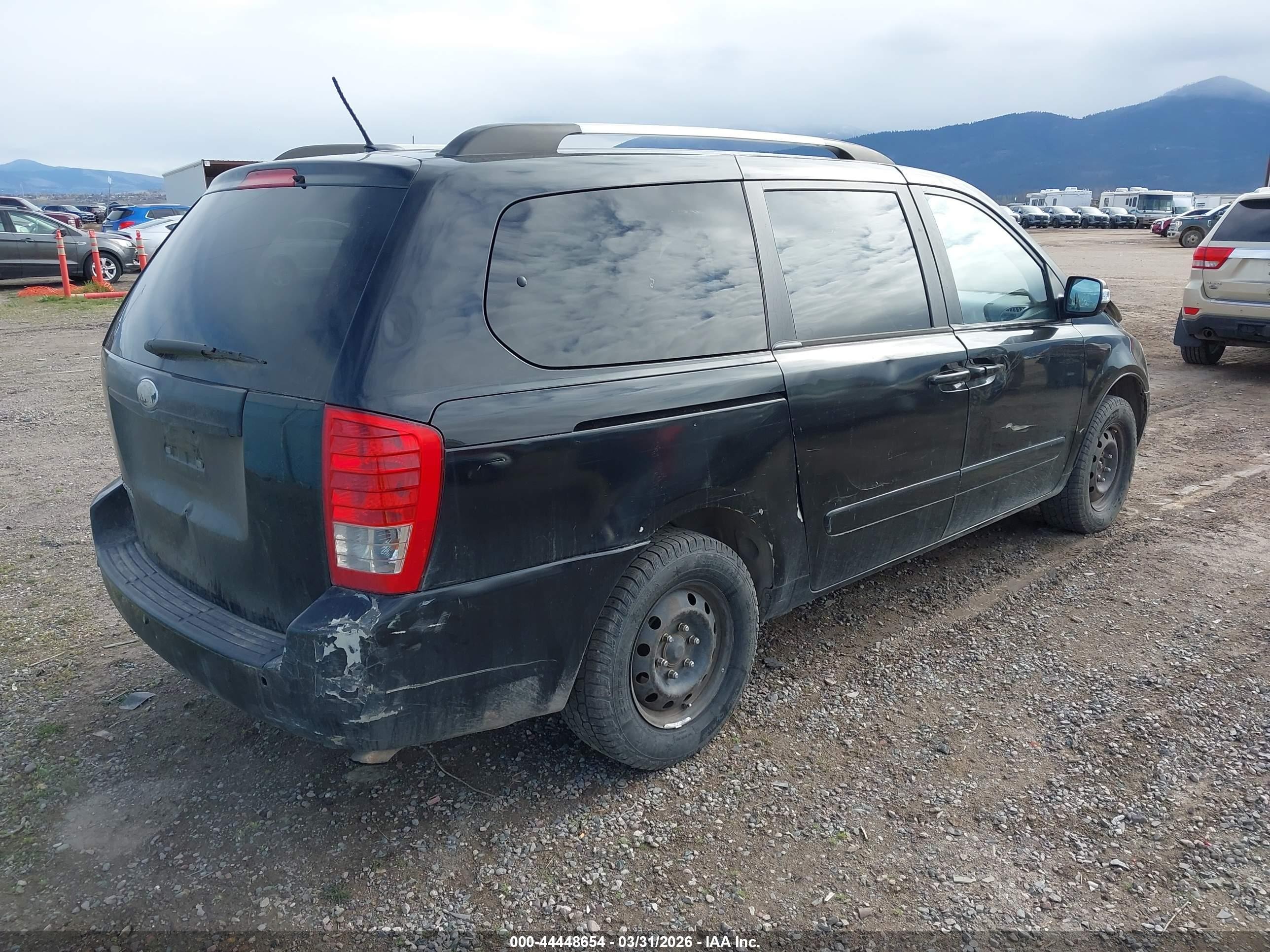 2014 Kia Sedona Lx Black vin: KNDMG4C77E6577478