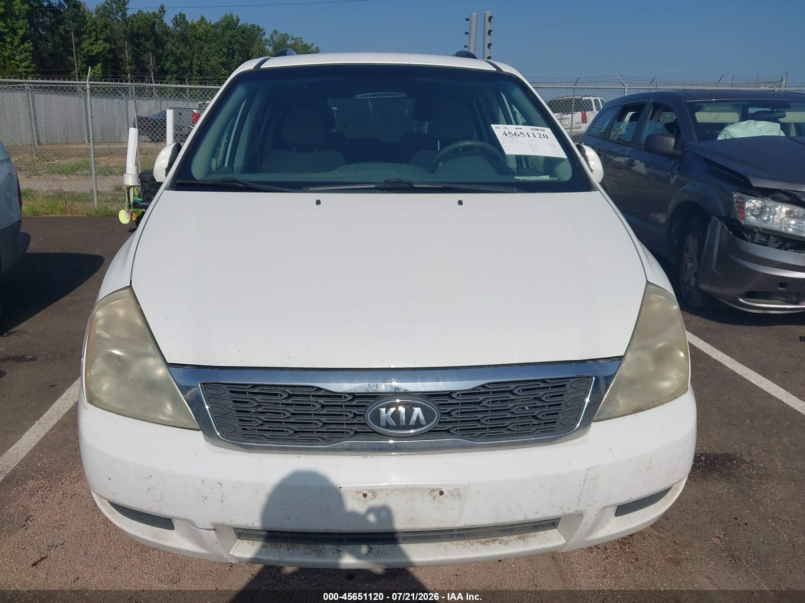 2012 Kia Sedona Lx White vin: KNDMG4C78C6441082