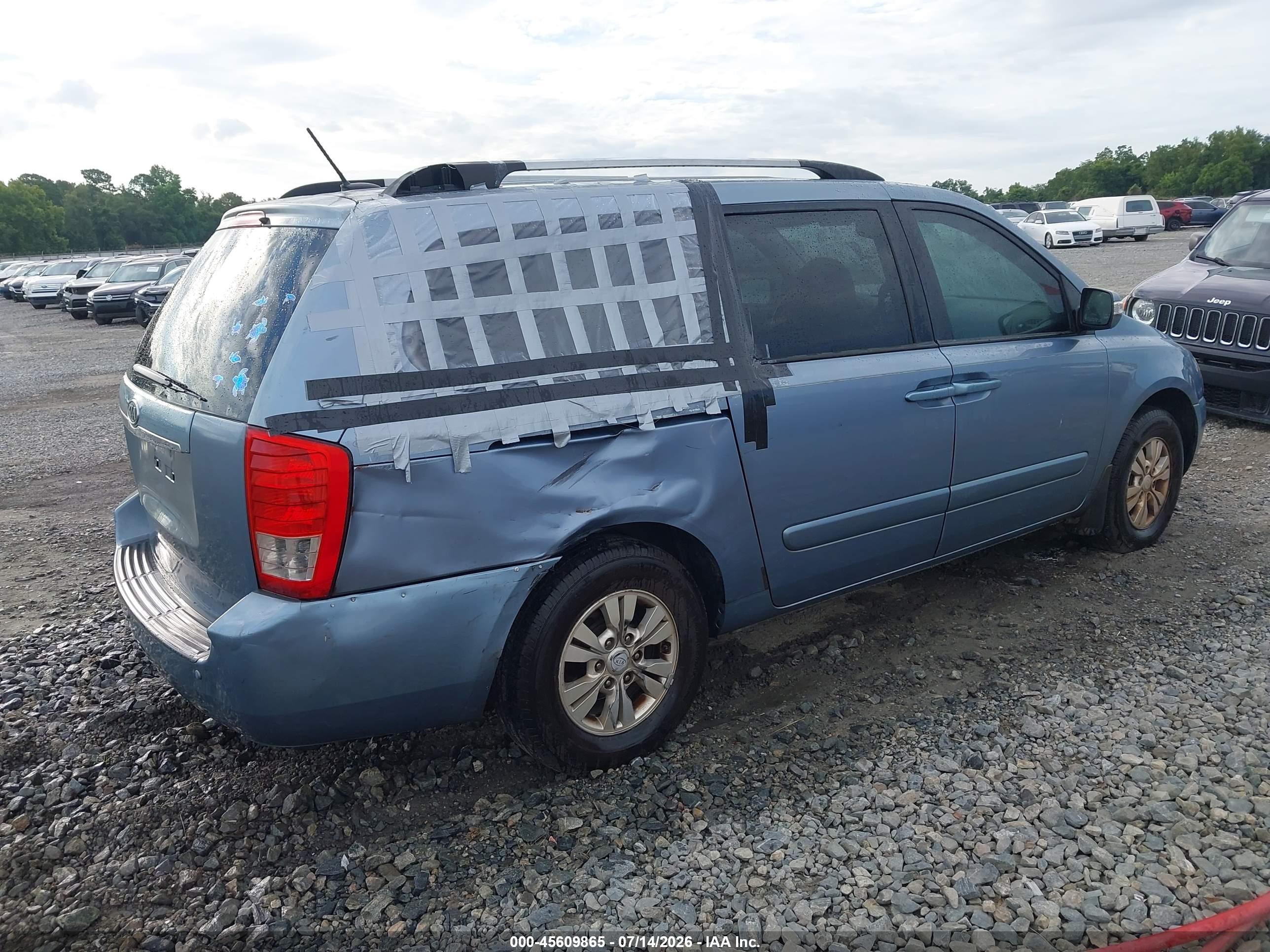 2012 Kia Sedona Lx Light Blue vin: KNDMG4C78C6465544