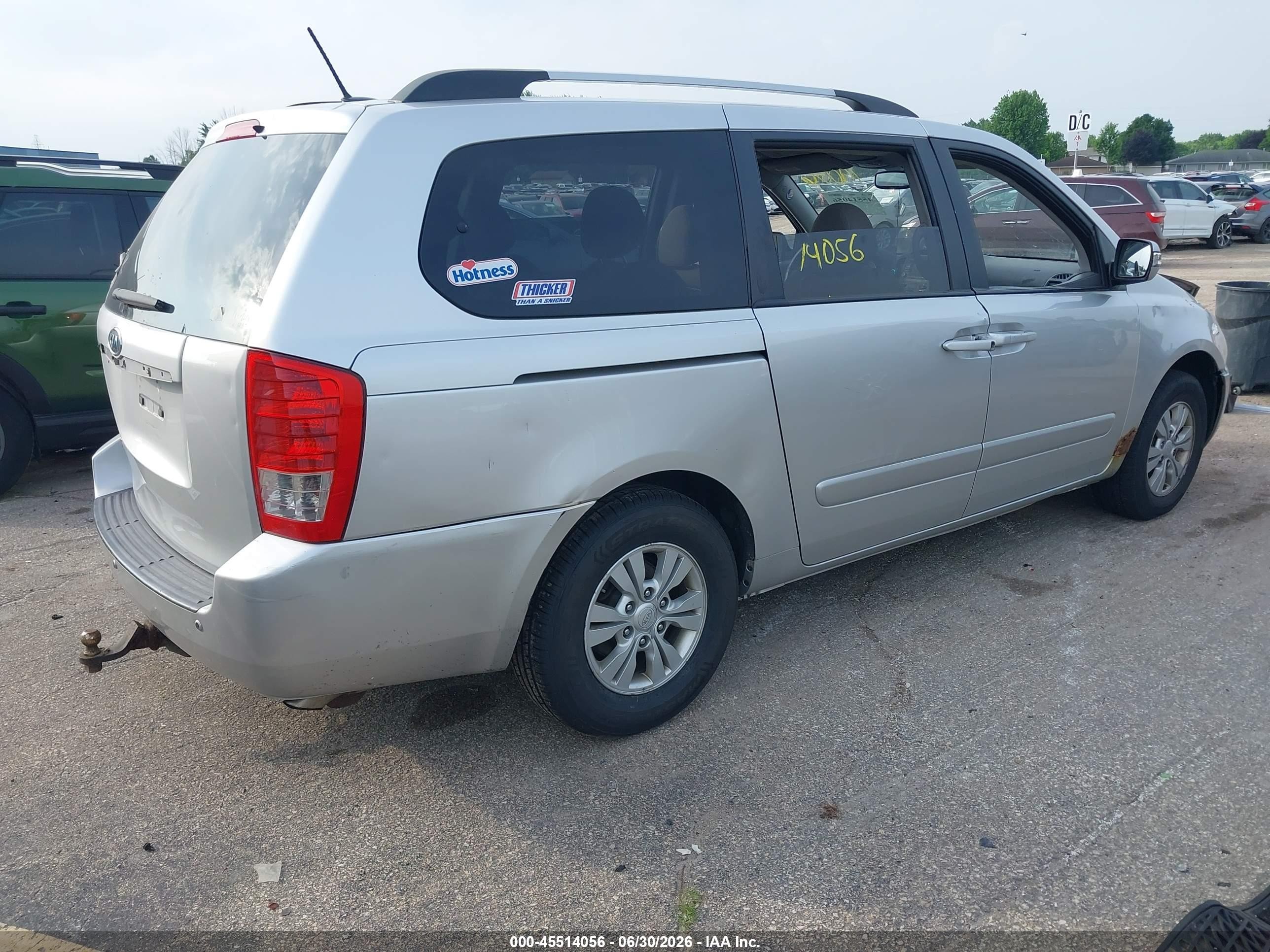 2012 Kia Sedona Lx Gray vin: KNDMG4C7XC6431508