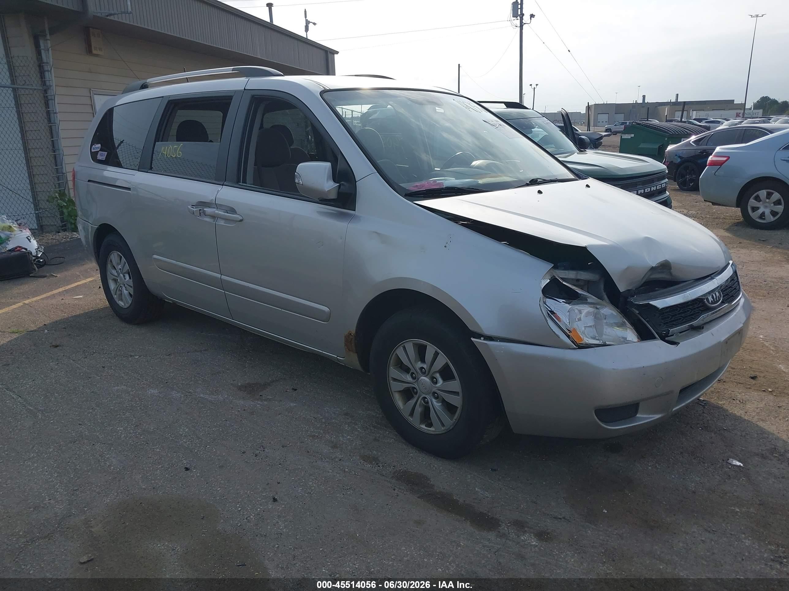 2012 Kia Sedona Lx Gray vin: KNDMG4C7XC6431508