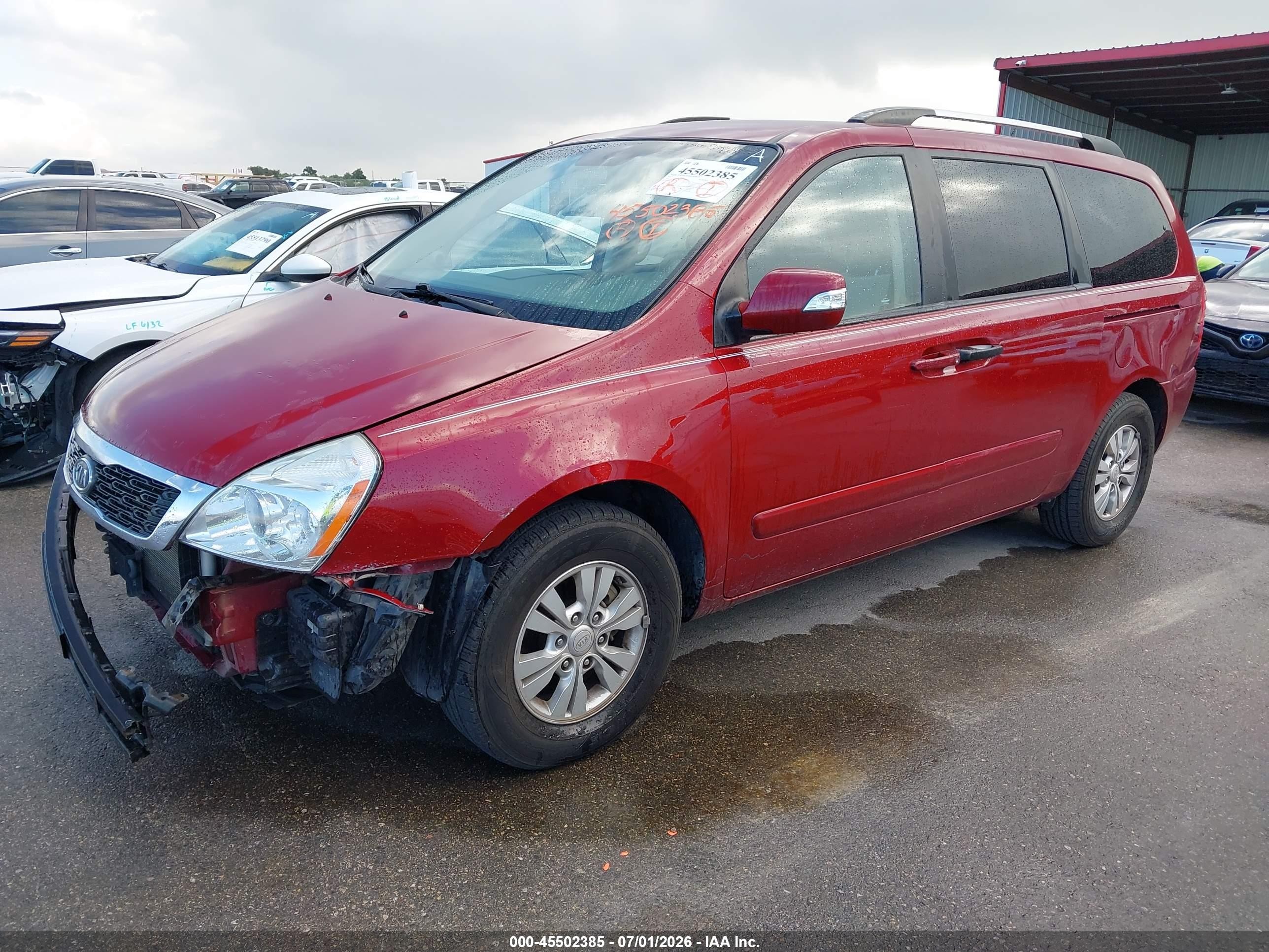 2012 Kia Sedona Lx Red vin: KNDMG4C7XC6432142