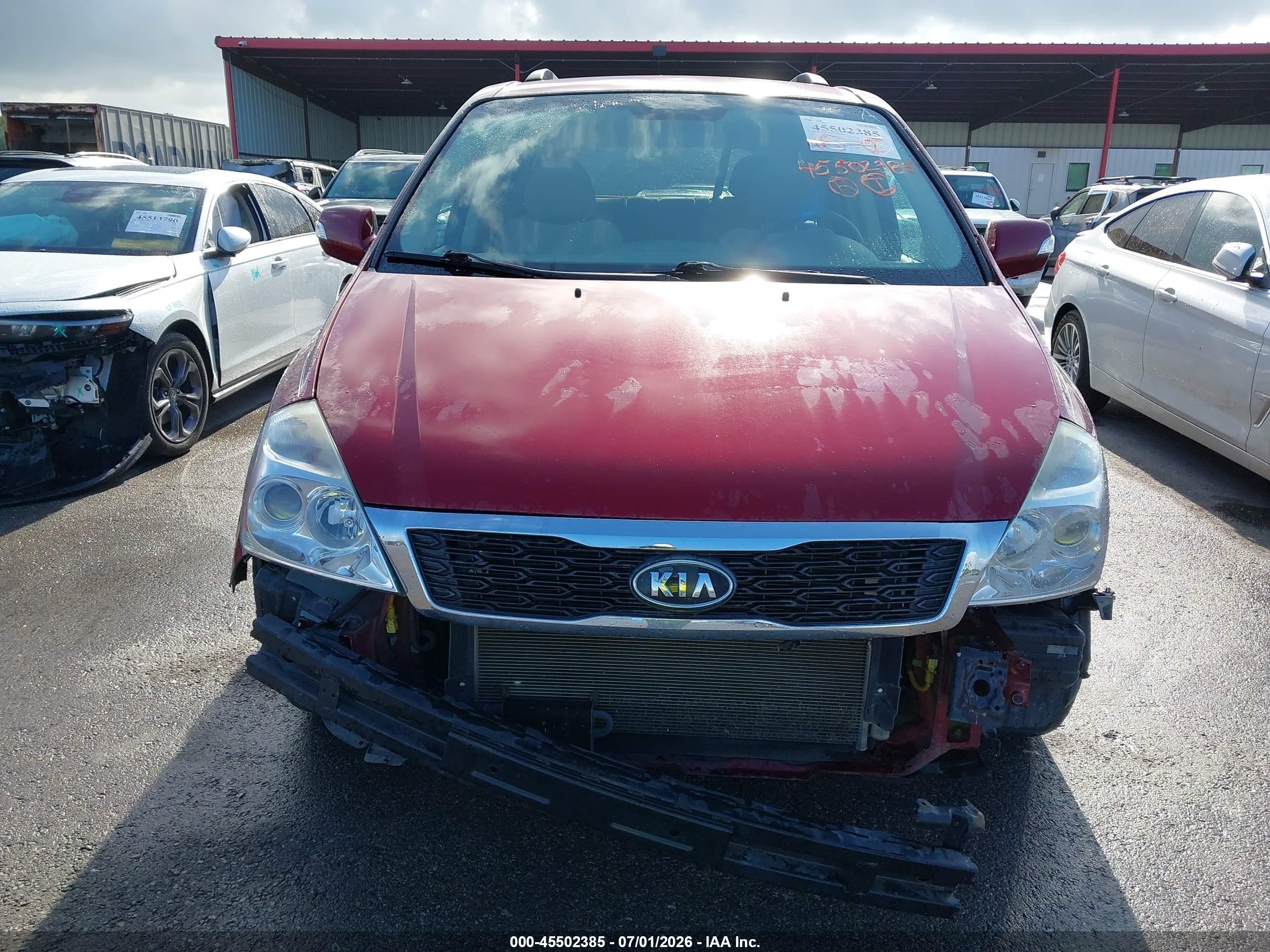 2012 Kia Sedona Lx Red vin: KNDMG4C7XC6432142