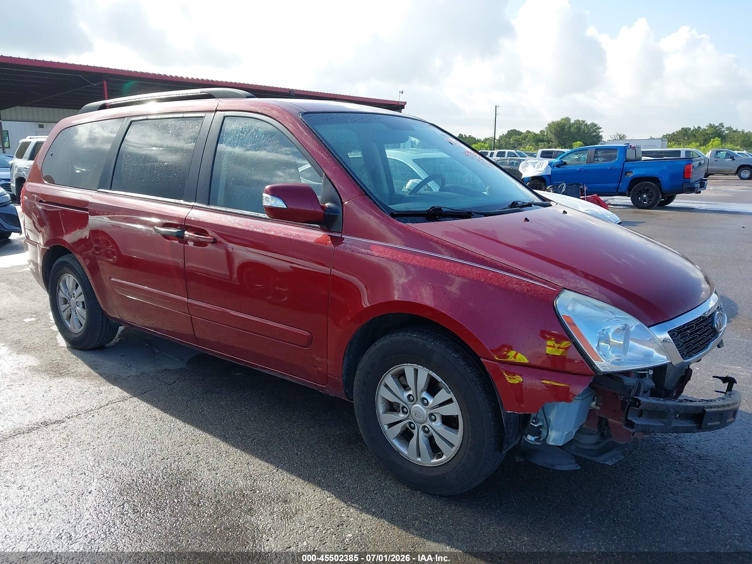2012 Kia Sedona Lx Red vin: KNDMG4C7XC6432142
