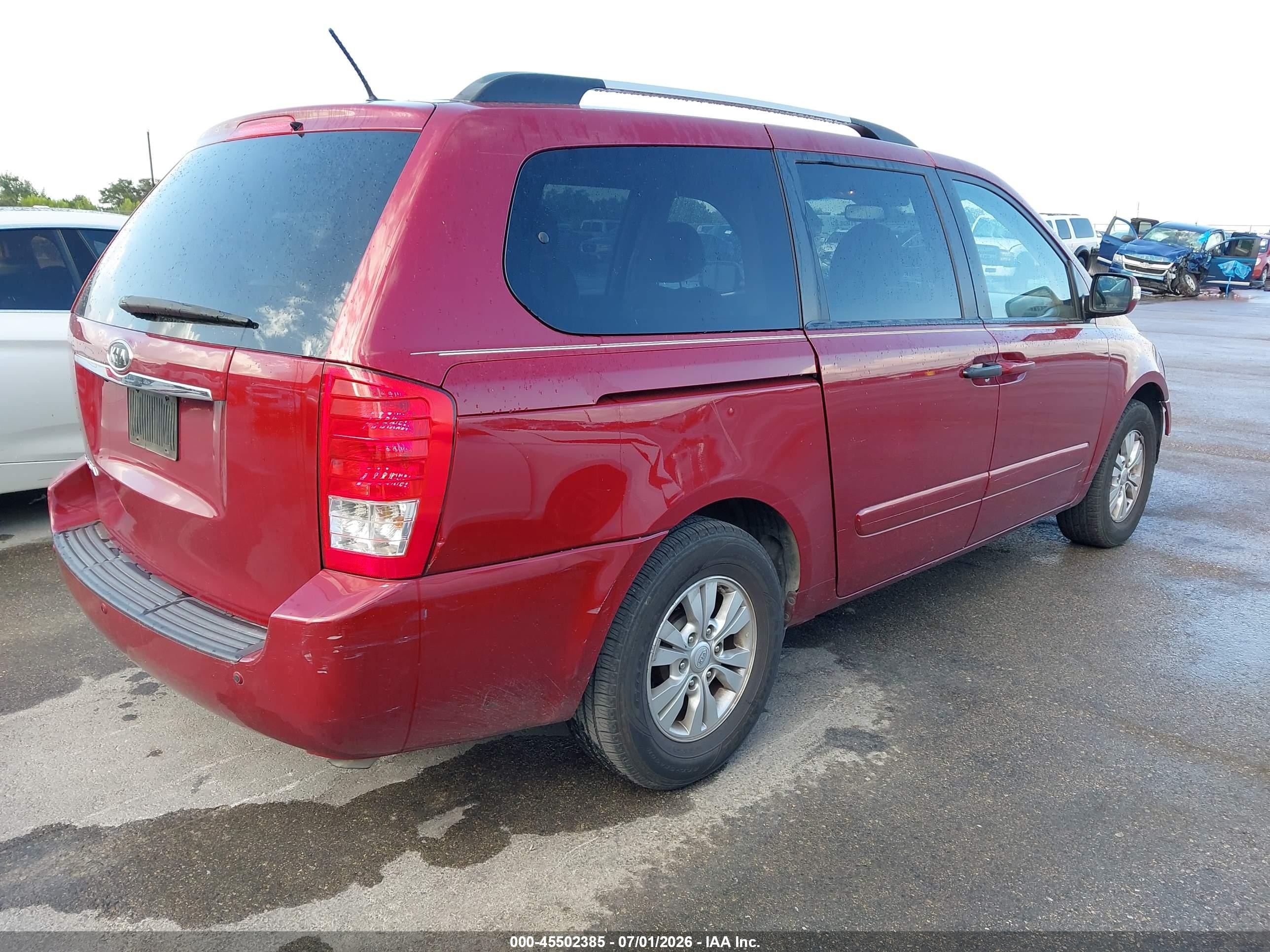 2012 Kia Sedona Lx Red vin: KNDMG4C7XC6432142