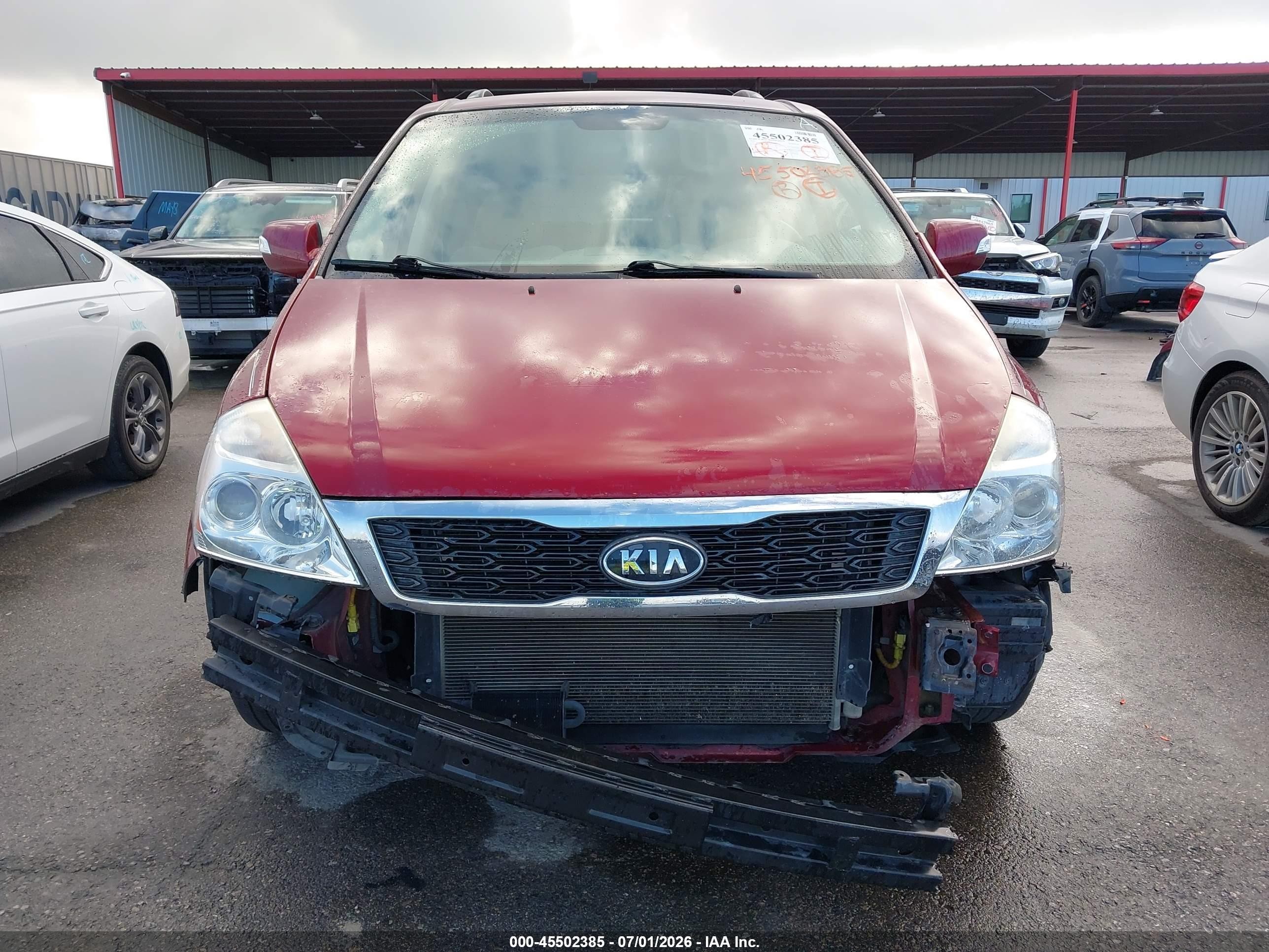 2012 Kia Sedona Lx Red vin: KNDMG4C7XC6432142