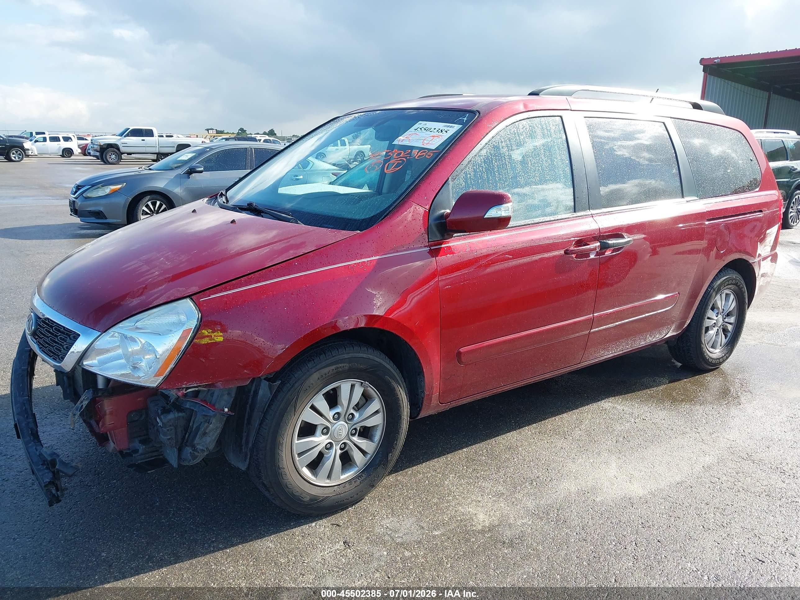 2012 Kia Sedona Lx Red vin: KNDMG4C7XC6432142