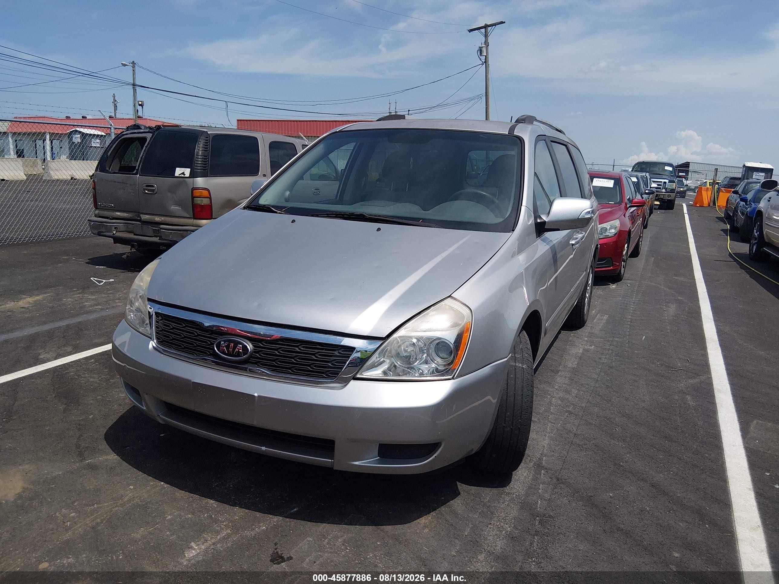 2012 Kia Sedona Lx Silver vin: KNDMG4C7XC6474665