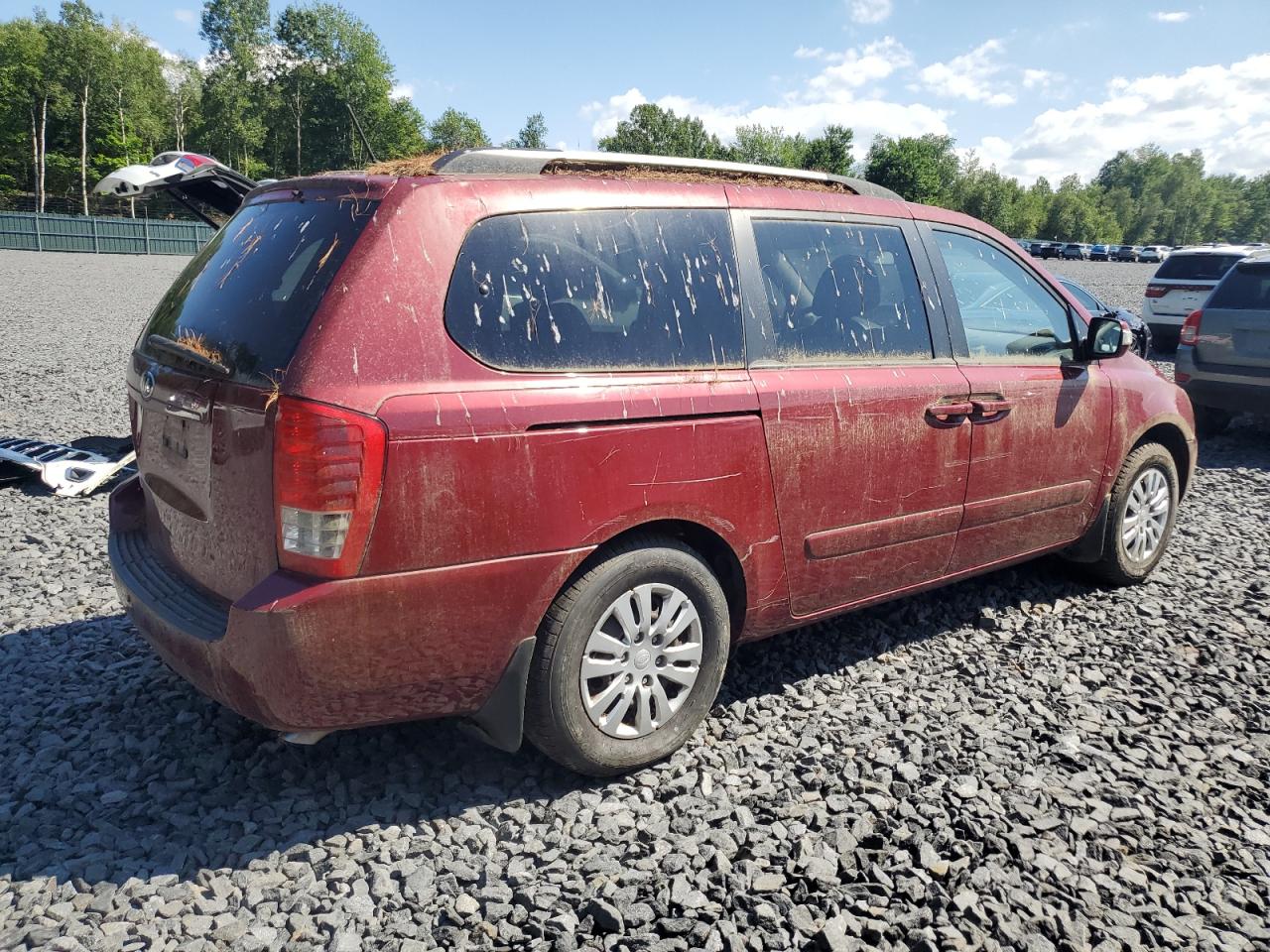 2014 Kia Sedona Lx Burgundy vin: KNDMG4C7XE6577779